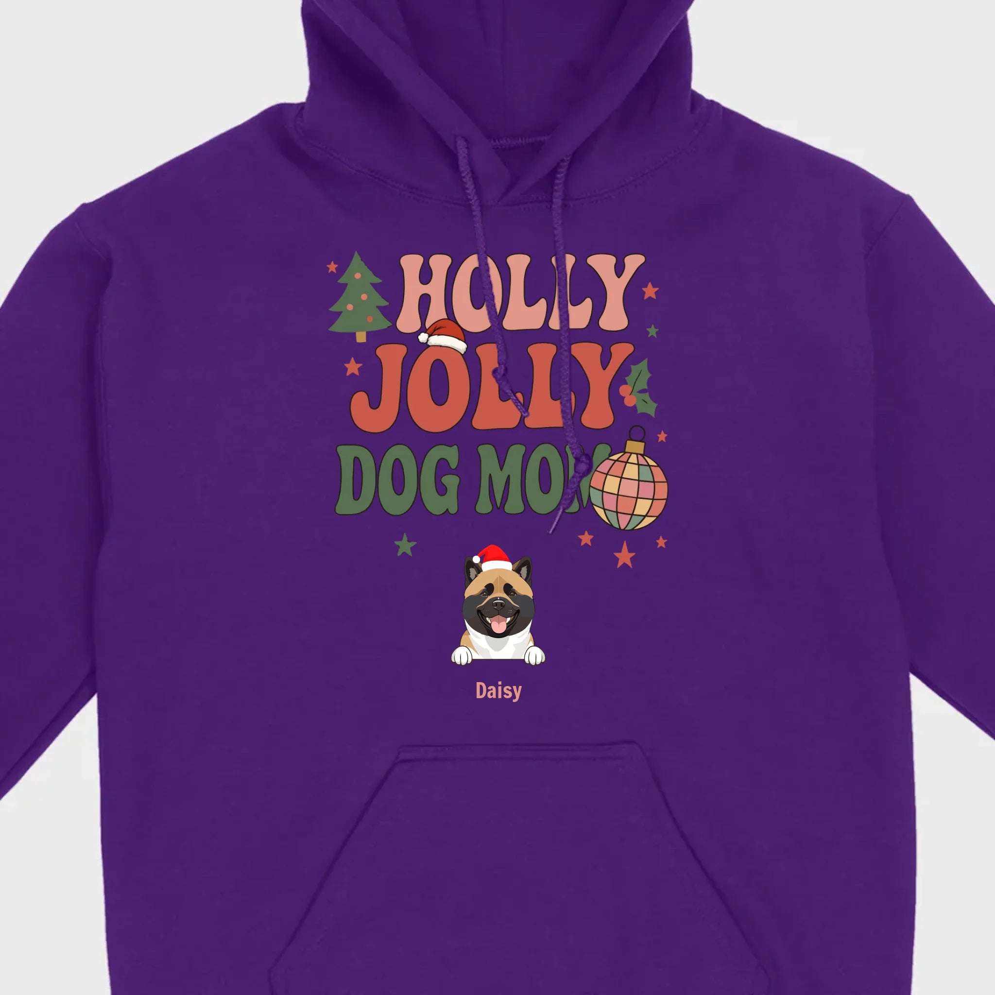 Dog Mom Christmas Gift Shirt Holly Jolly Dog Mom - 89Prints