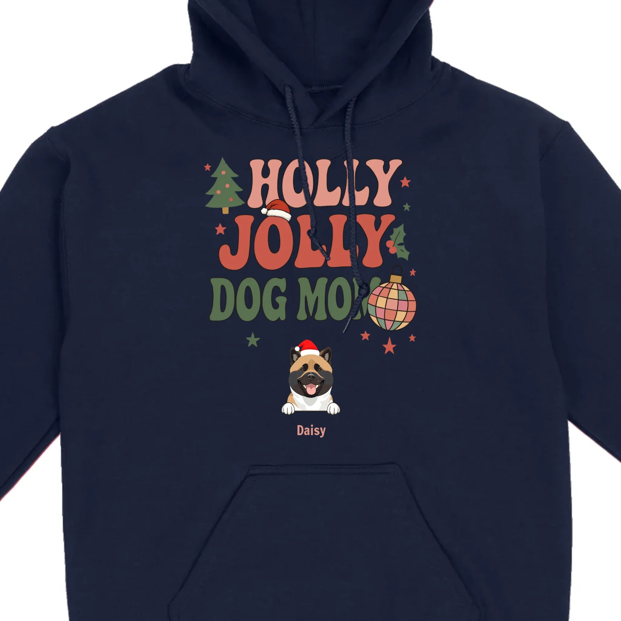 Dog Mom Christmas Gift Shirt Holly Jolly Dog Mom - 89Prints