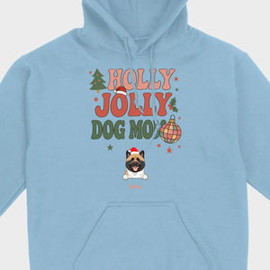 Dog Mom Christmas Gift Shirt Holly Jolly Dog Mom - 89Prints