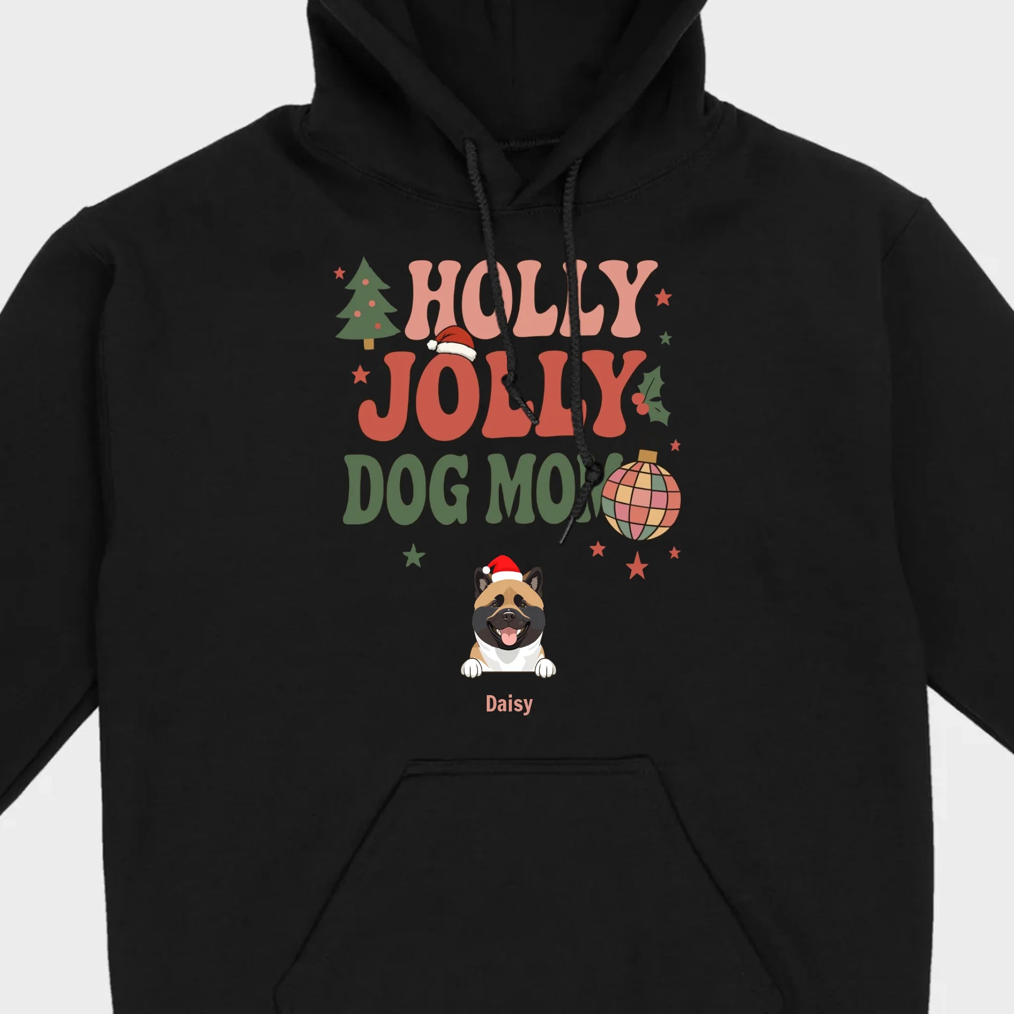 Dog Mom Christmas Gift Shirt Holly Jolly Dog Mom - 89Prints