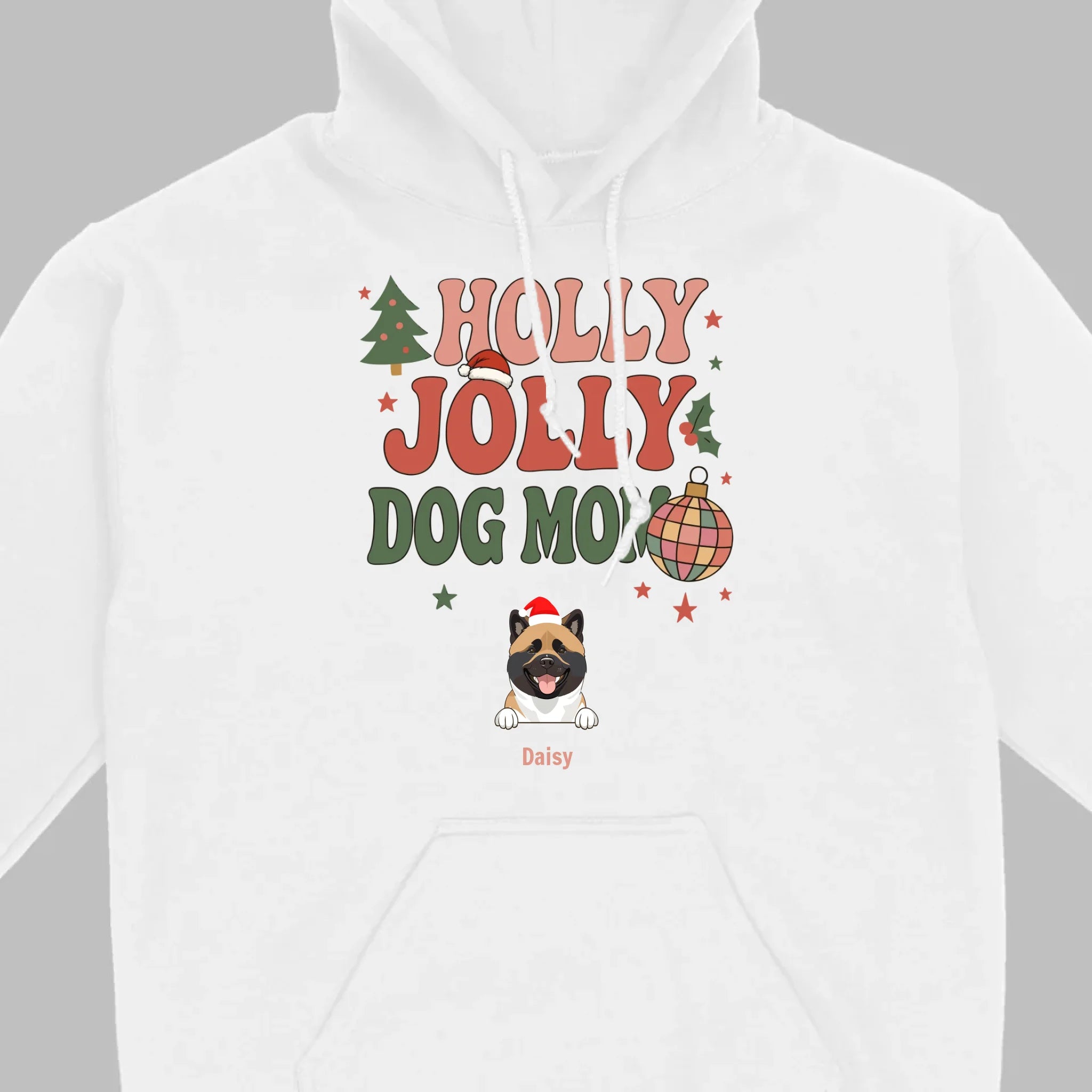 Dog Mom Christmas Gift Shirt Holly Jolly Dog Mom - 89Prints