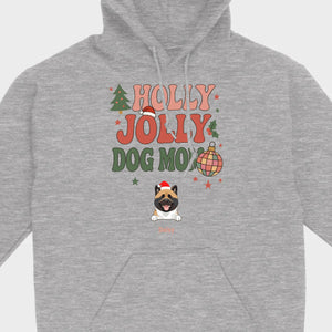 Dog Mom Christmas Gift Shirt Holly Jolly Dog Mom - 89Prints