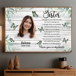In Loving Memory of a Sister – Personalized Poster to Cherish Her Spirit - 89Prints