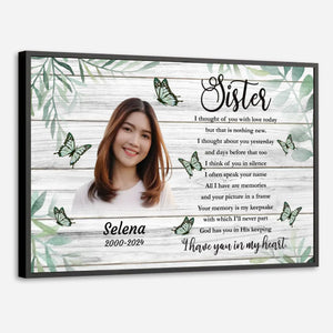 In Loving Memory of a Sister – Personalized Poster to Cherish Her Spirit - 89Prints