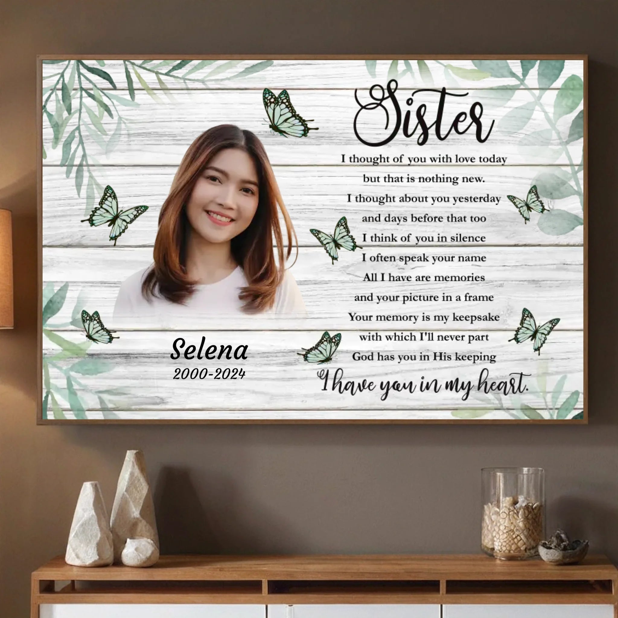 In Loving Memory of a Sister – Personalized Poster to Cherish Her Spirit - 89Prints