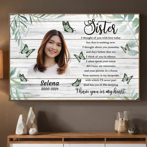 In Loving Memory of a Sister – Personalized Poster to Cherish Her Spirit - 89Prints