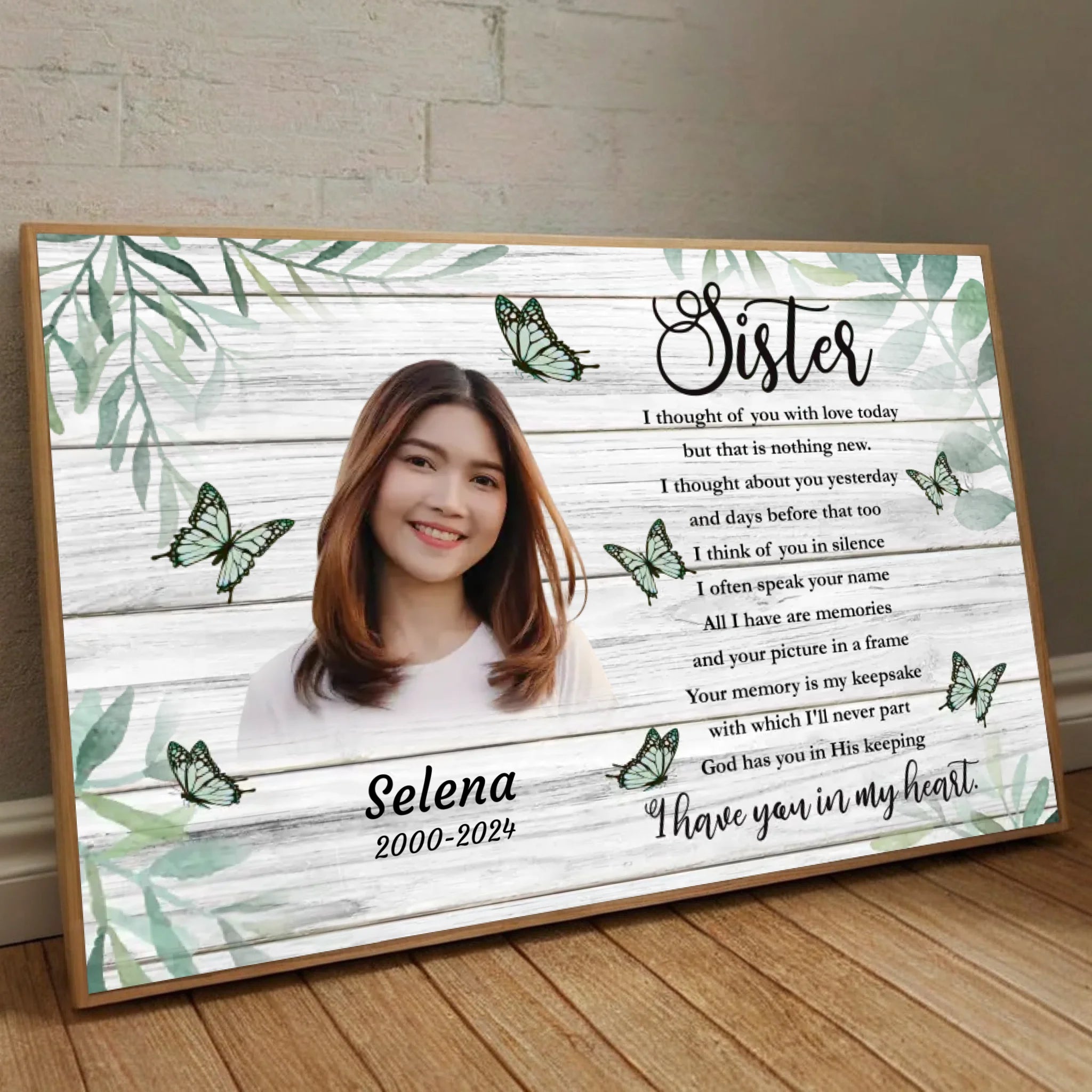 In Loving Memory of a Sister – Personalized Poster to Cherish Her Spirit - 89Prints