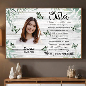 In Loving Memory of a Sister – Personalized Poster to Cherish Her Spirit - 89Prints
