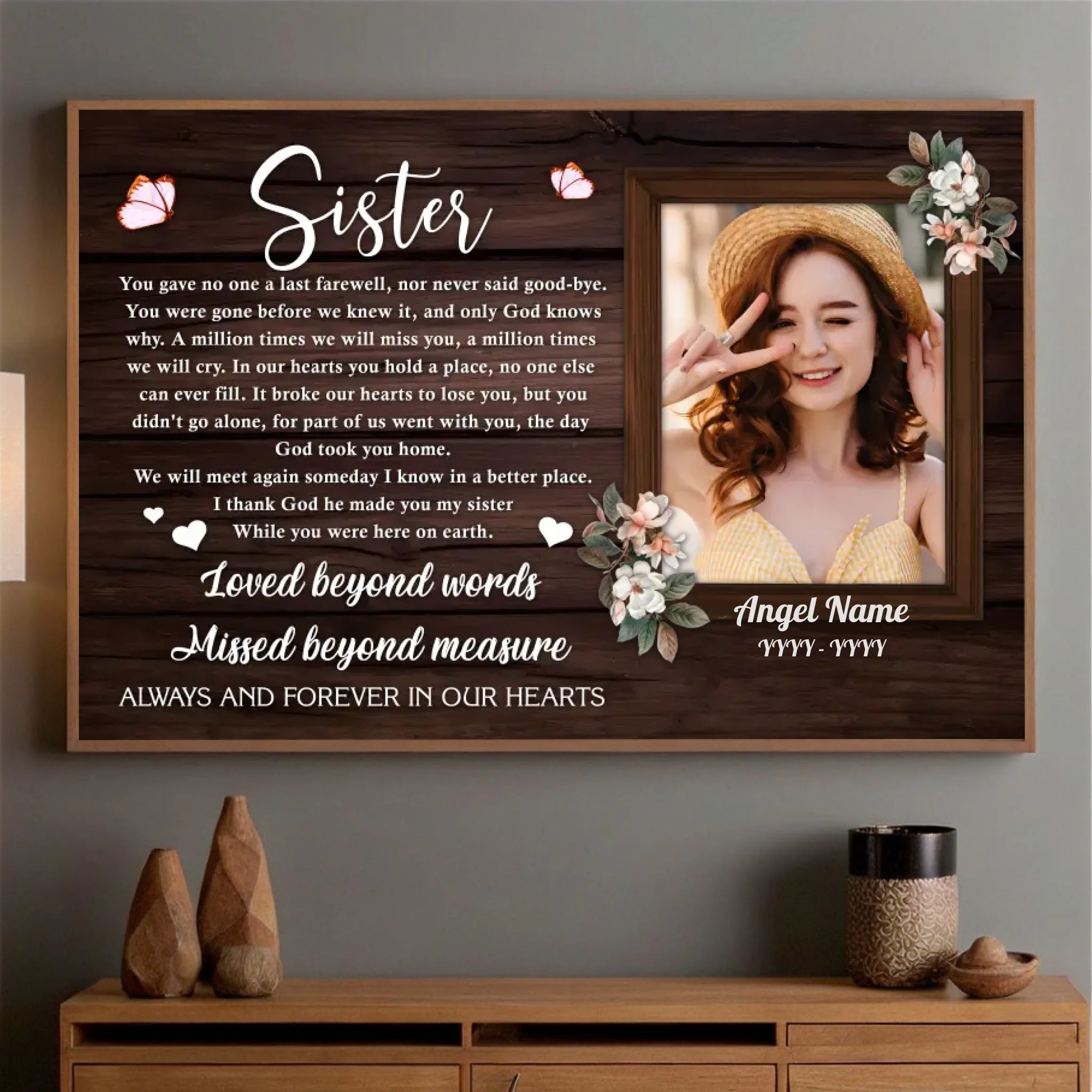 Your Sister, Your Angel – A Personalized Tribute for a Beloved Soul - 89Prints