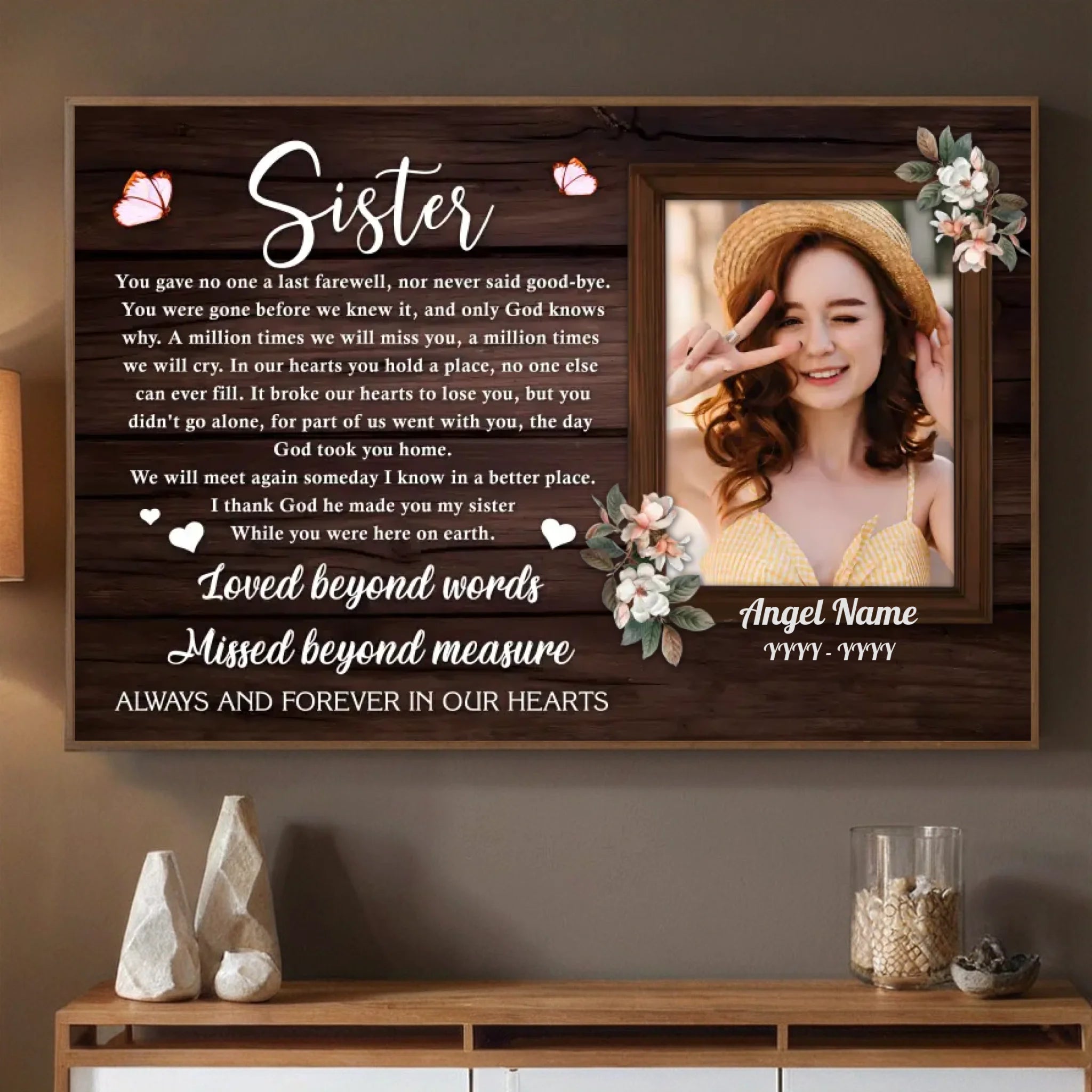 Your Sister, Your Angel – A Personalized Tribute for a Beloved Soul - 89Prints