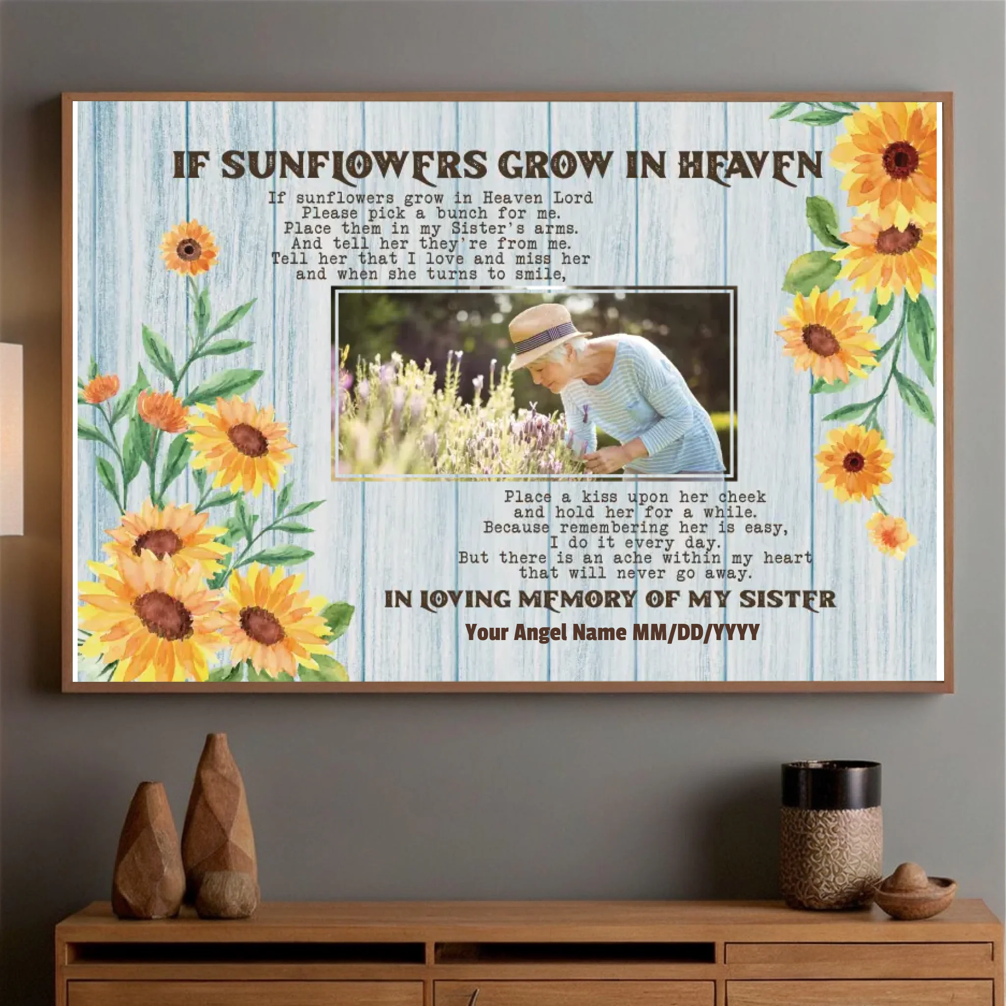 Personalized In Loving Memory Poster for Sister – A Gentle Tribute of Love - 89Prints