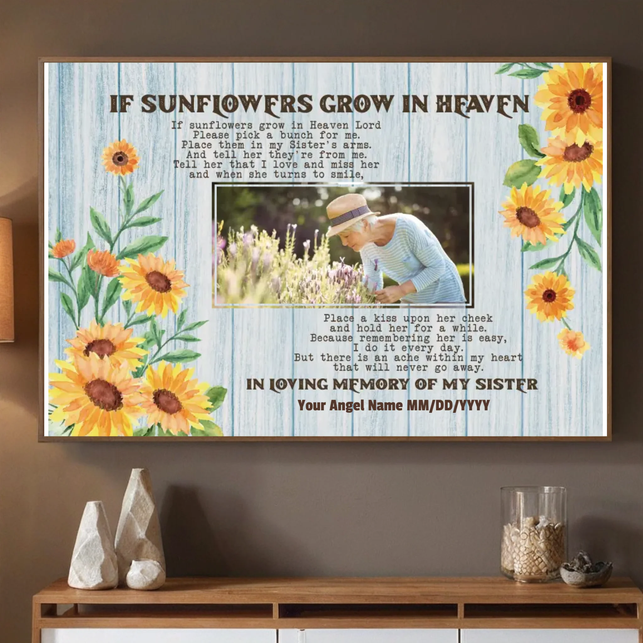 Personalized In Loving Memory Poster for Sister – A Gentle Tribute of Love - 89Prints
