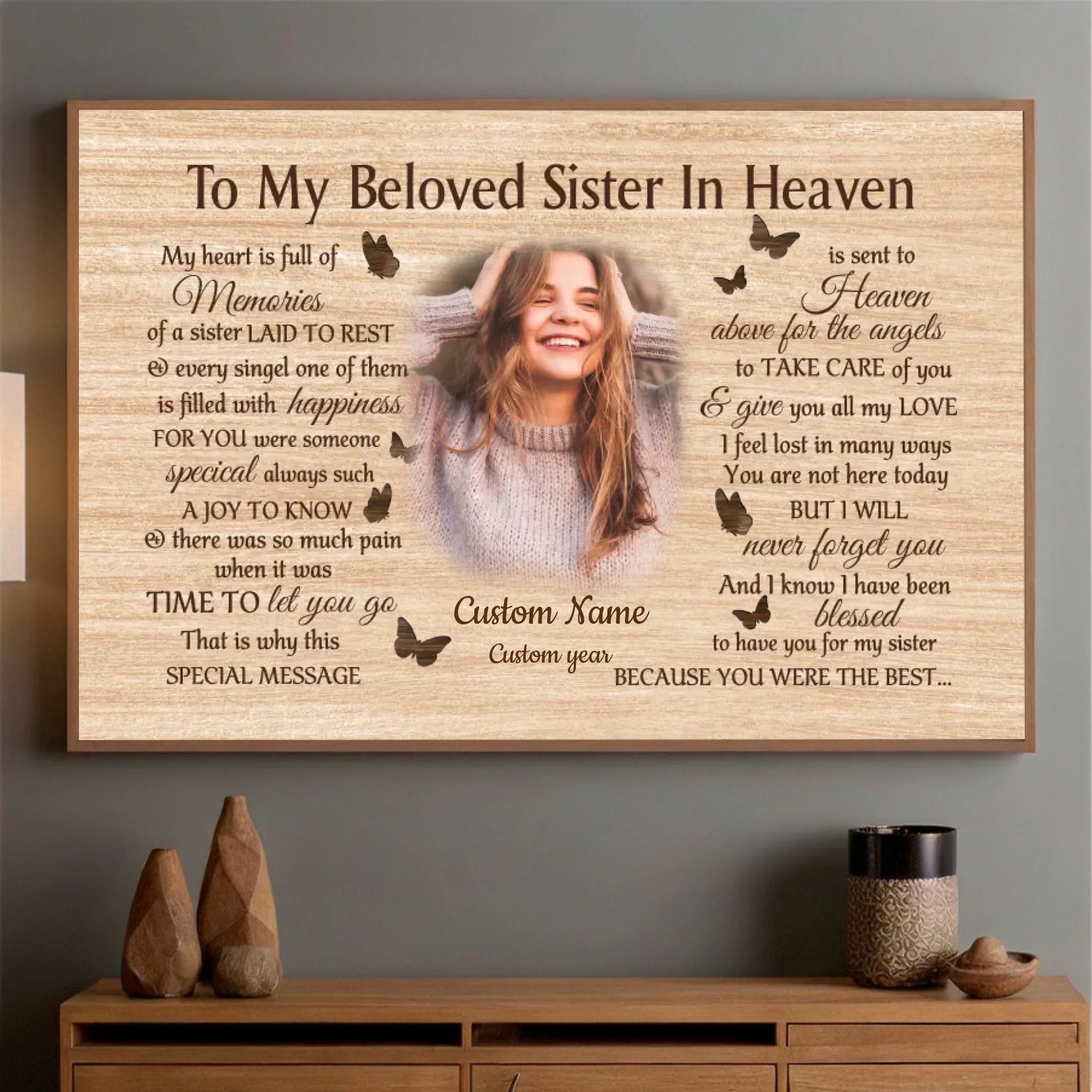 Customizable Poster – In Loving Memory of a Sister in Heaven - 89Prints