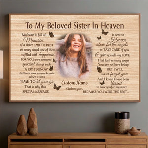 Customizable Poster – In Loving Memory of a Sister in Heaven - 89Prints