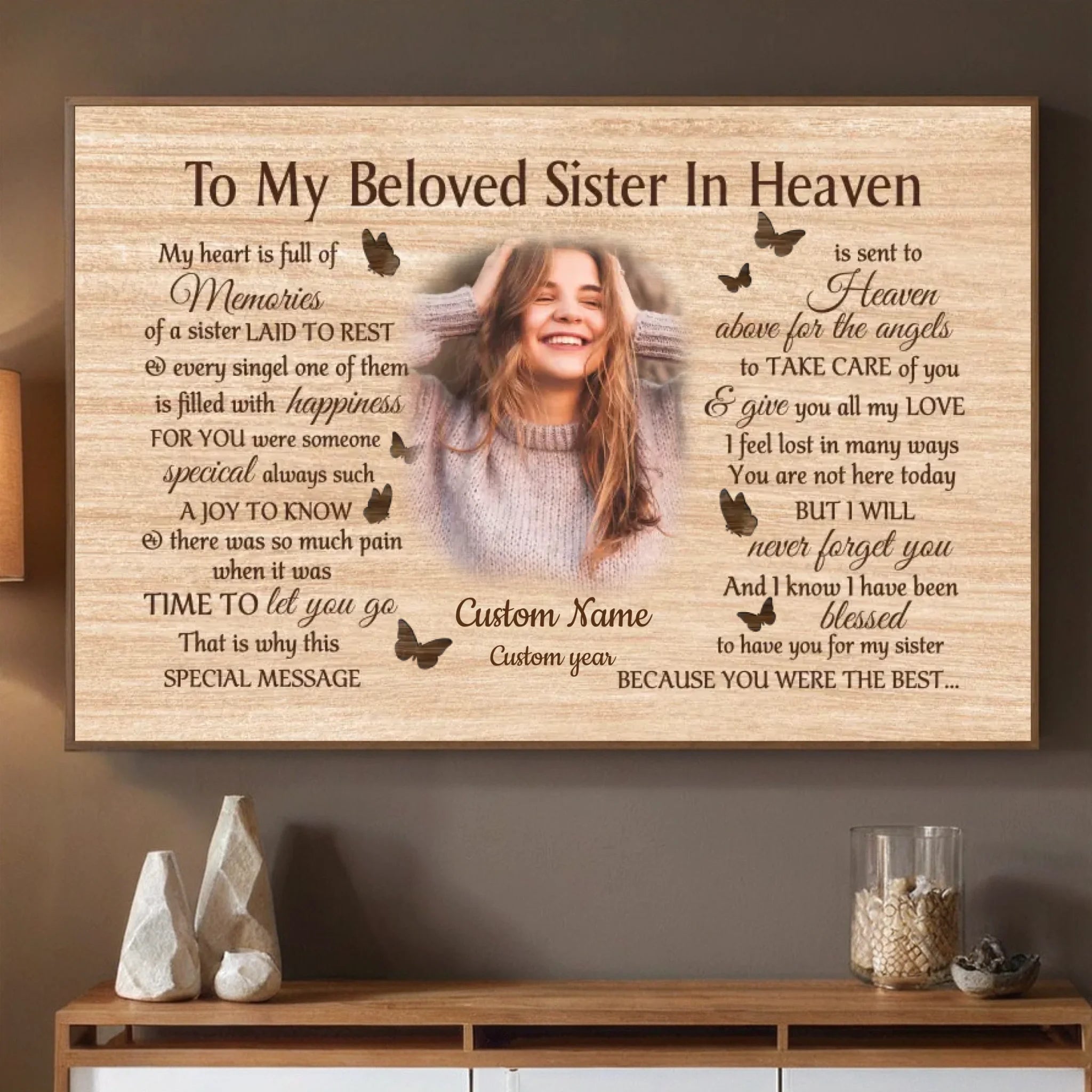 Customizable Poster – In Loving Memory of a Sister in Heaven - 89Prints
