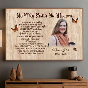 Personalized Tribute for My Sister – A Custom Poster of Love and Memory - 89Prints