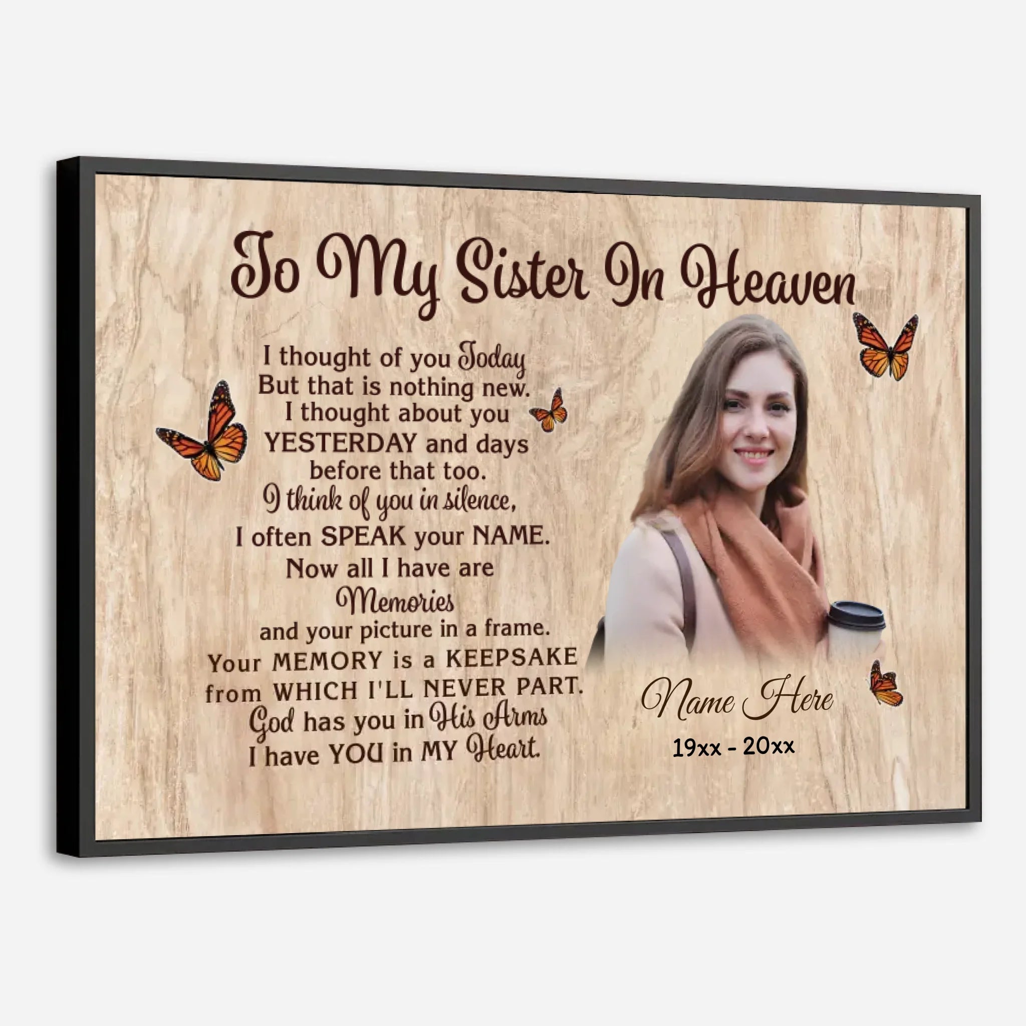Personalized Tribute for My Sister – A Custom Poster of Love and Memory - 89Prints