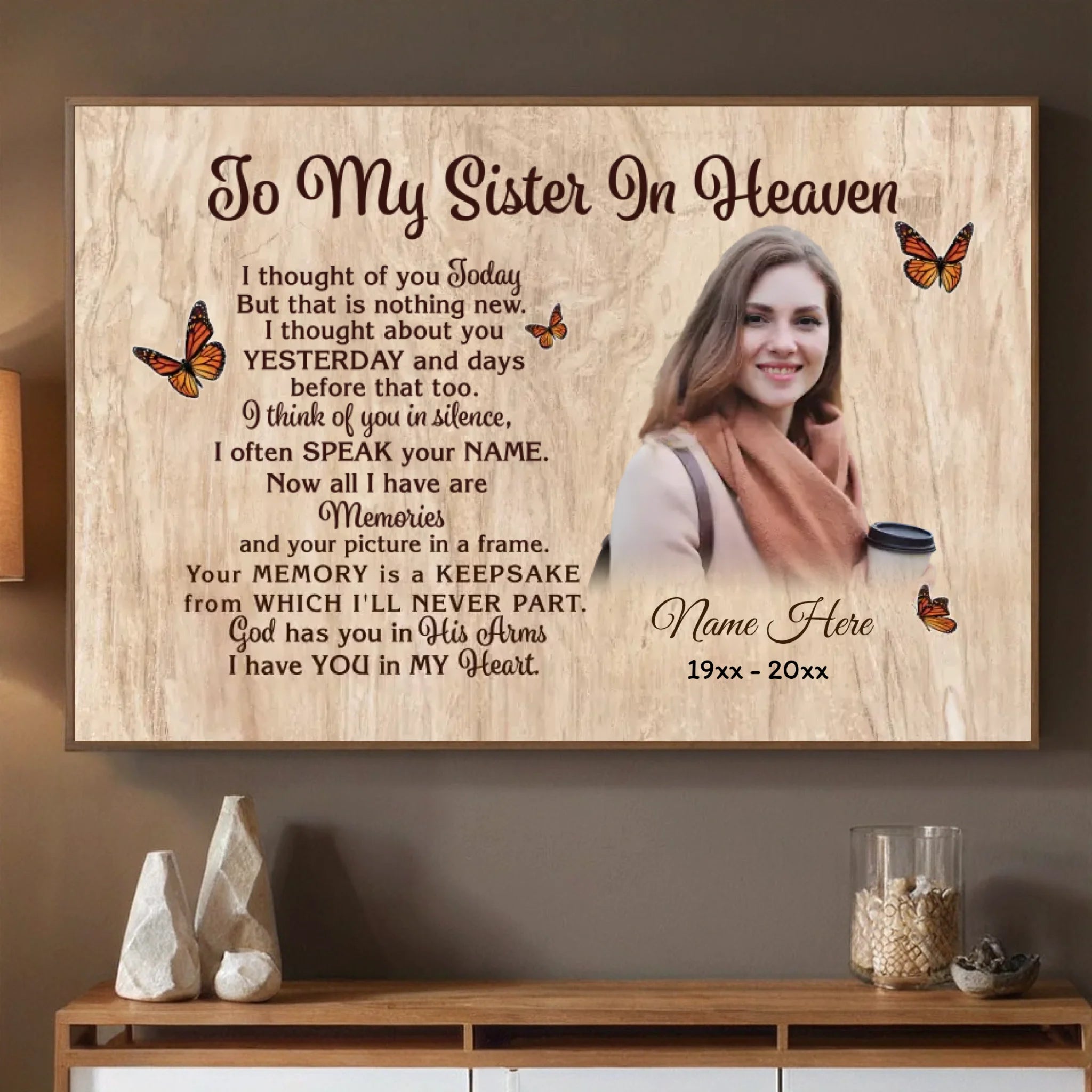 Personalized Tribute for My Sister – A Custom Poster of Love and Memory - 89Prints