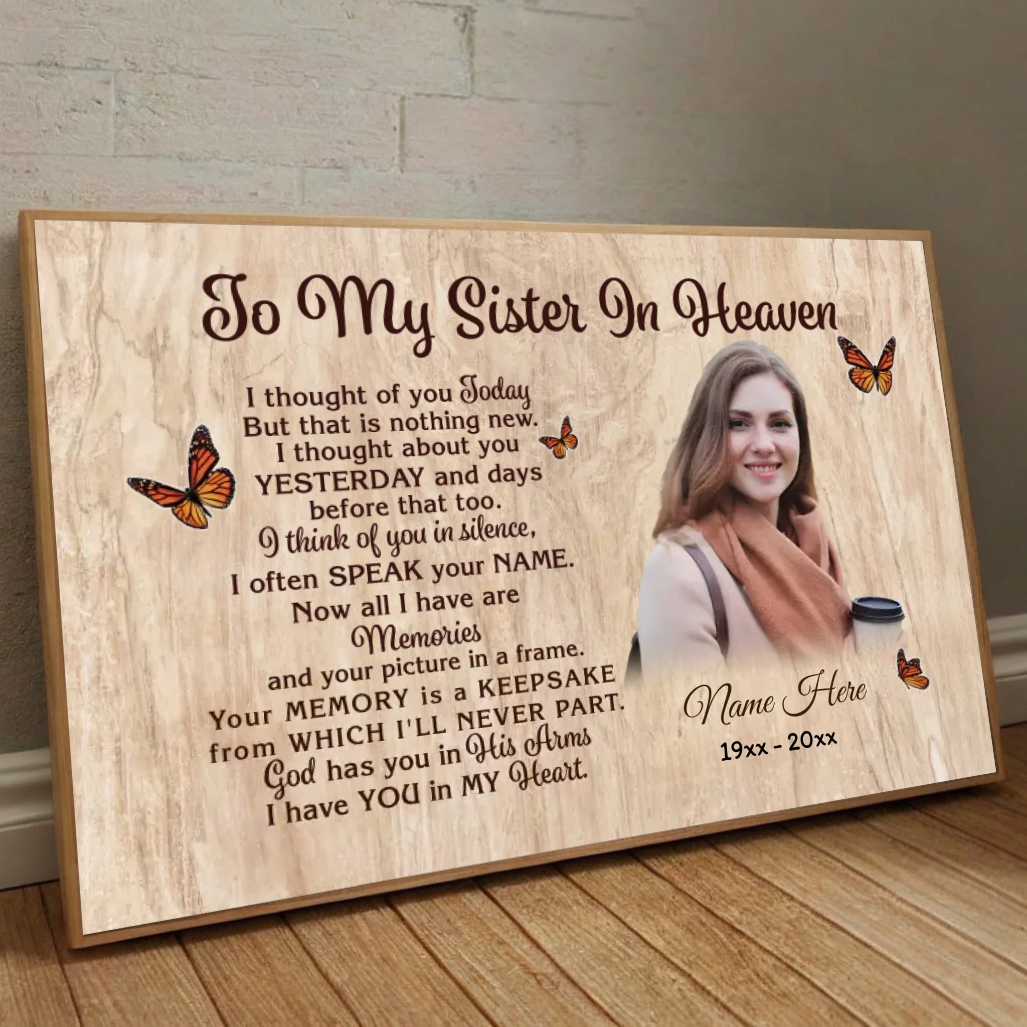 Personalized Tribute for My Sister – A Custom Poster of Love and Memory - 89Prints