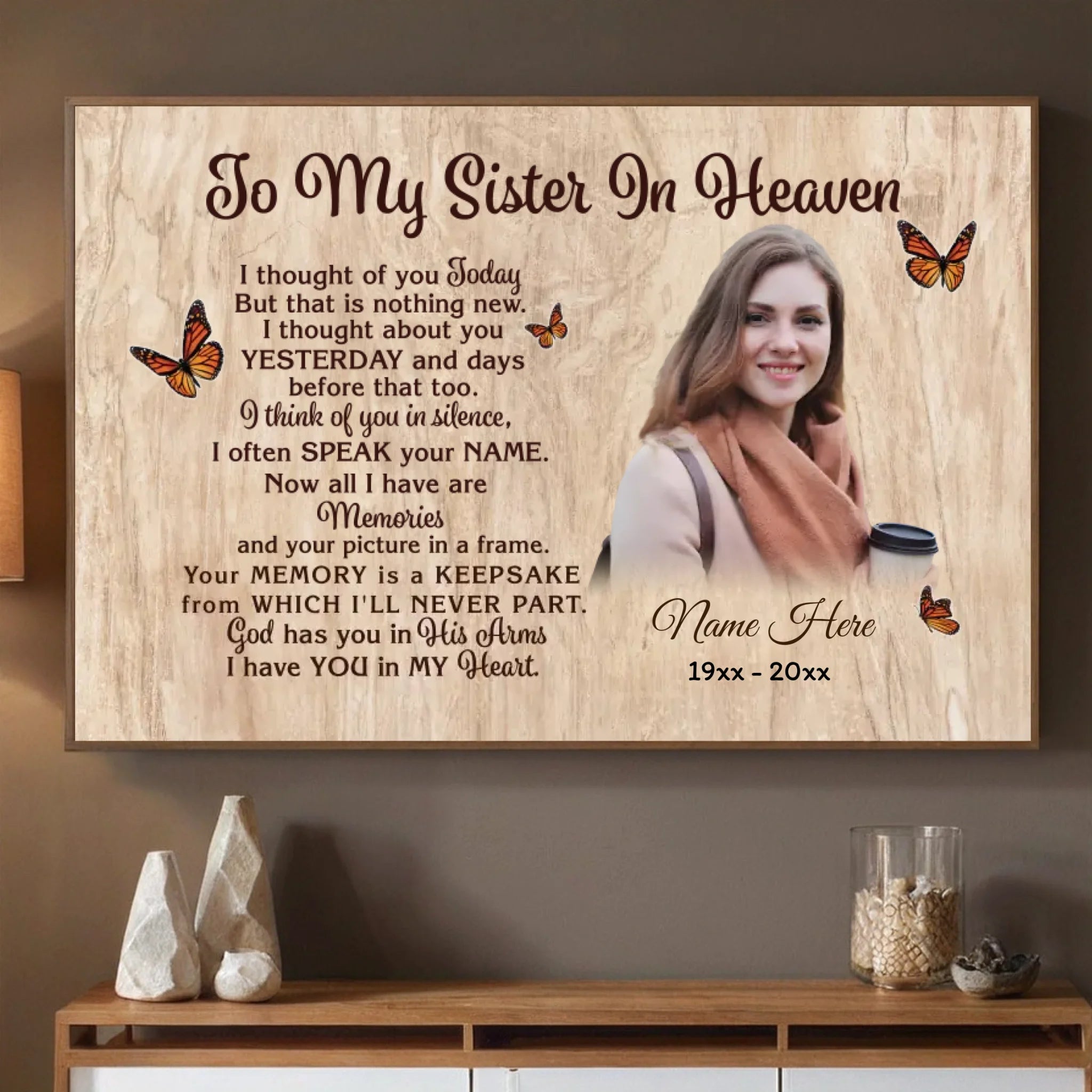 Personalized Tribute for My Sister – A Custom Poster of Love and Memory - 89Prints