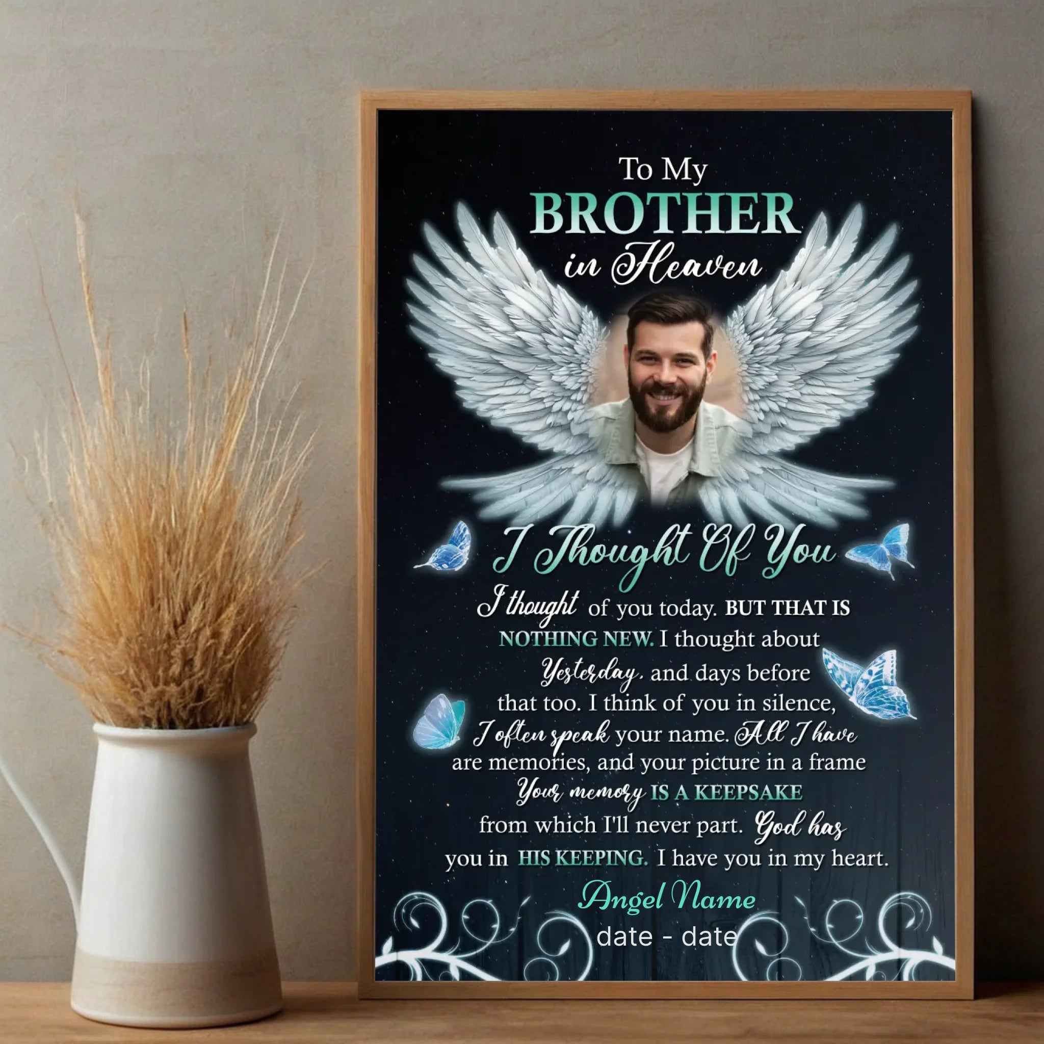 Personalized Memorial Poster – In Loving Memory of Brother/Sister - 89Prints