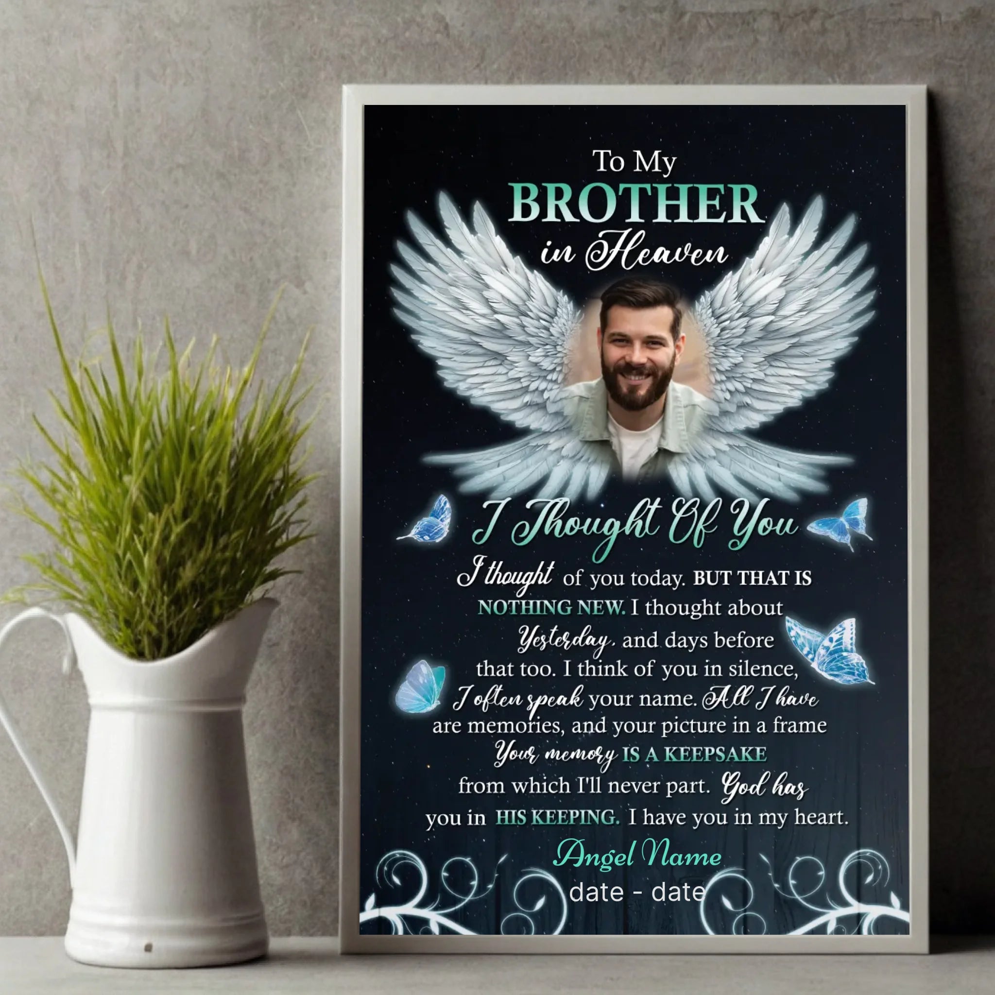 Personalized Memorial Poster – In Loving Memory of Brother/Sister - 89Prints