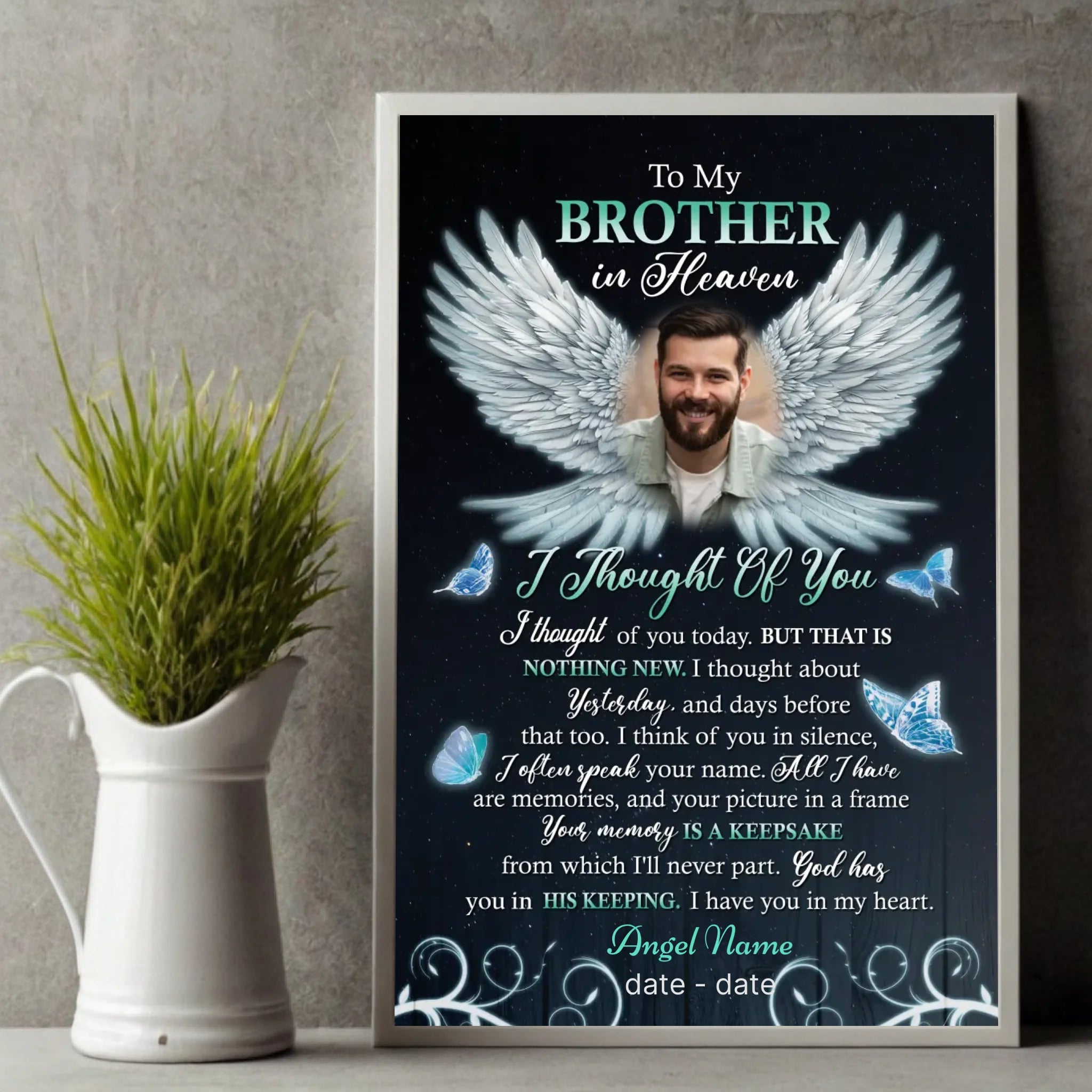 Personalized Memorial Poster – In Loving Memory of Brother/Sister - 89Prints