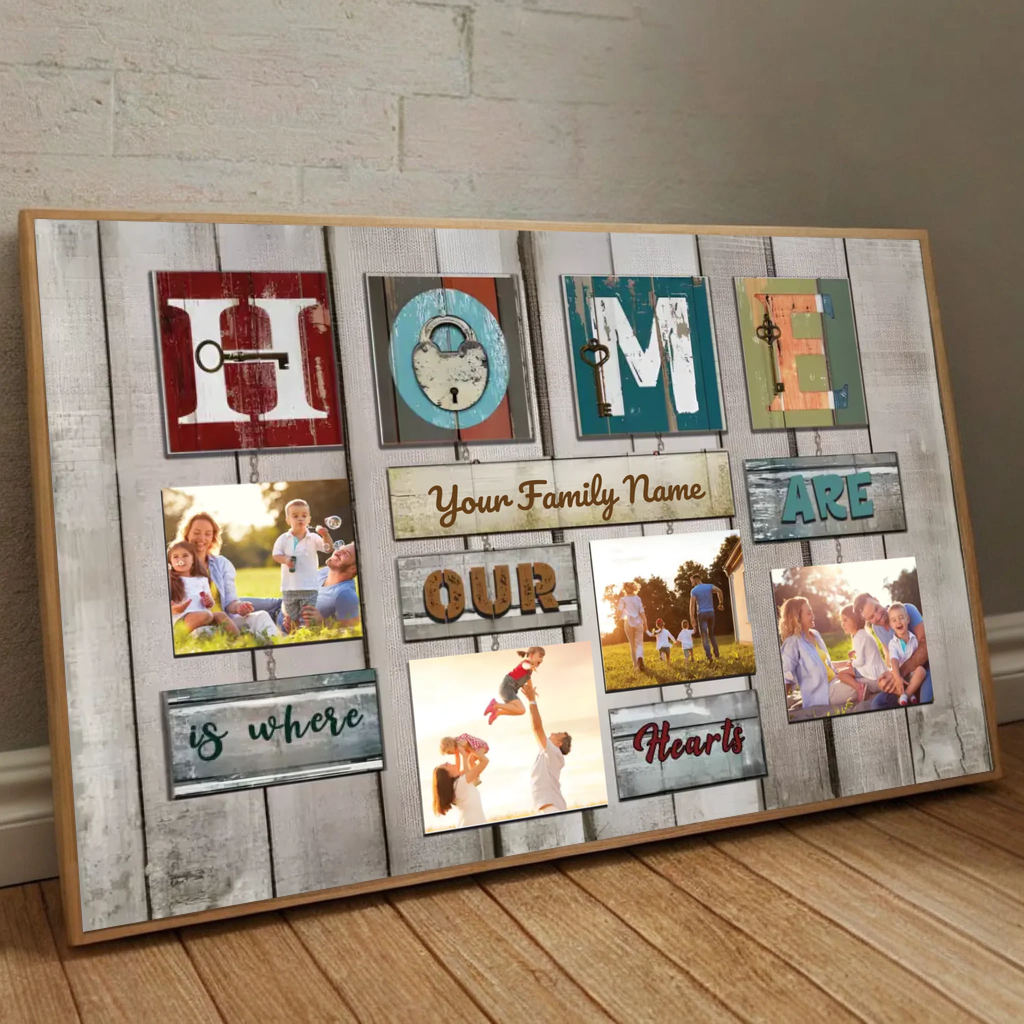 Customizable “Home is Where Our Hearts Are” Family Poster - 89Prints