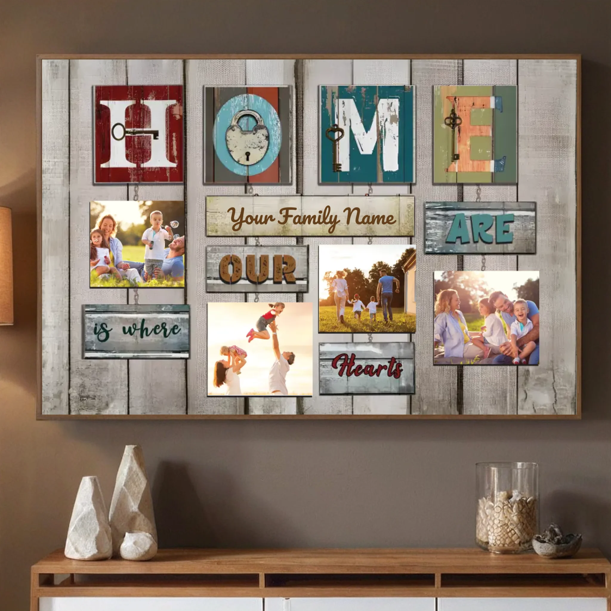Customizable “Home is Where Our Hearts Are” Family Poster - 89Prints