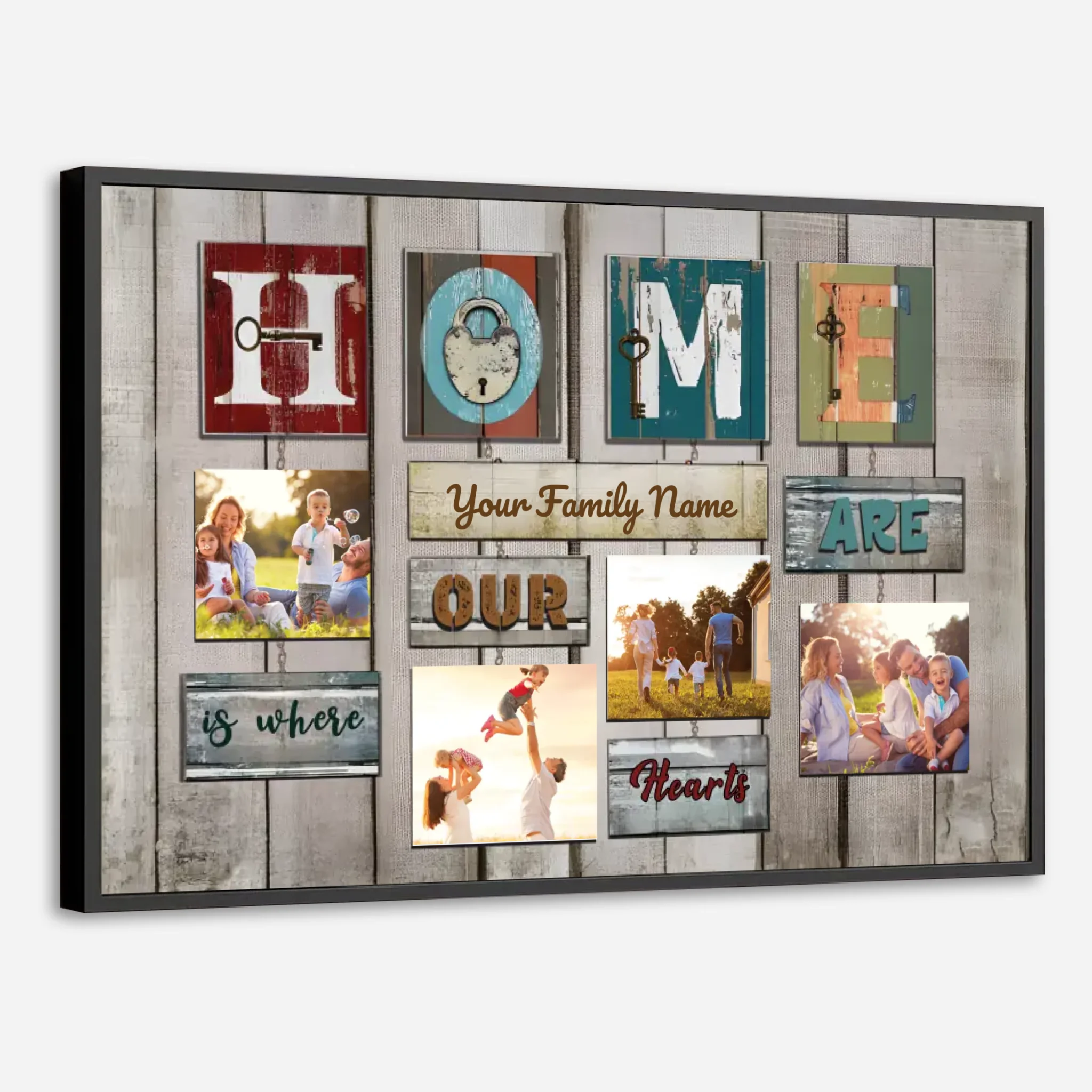 Customizable “Home is Where Our Hearts Are” Family Poster - 89Prints