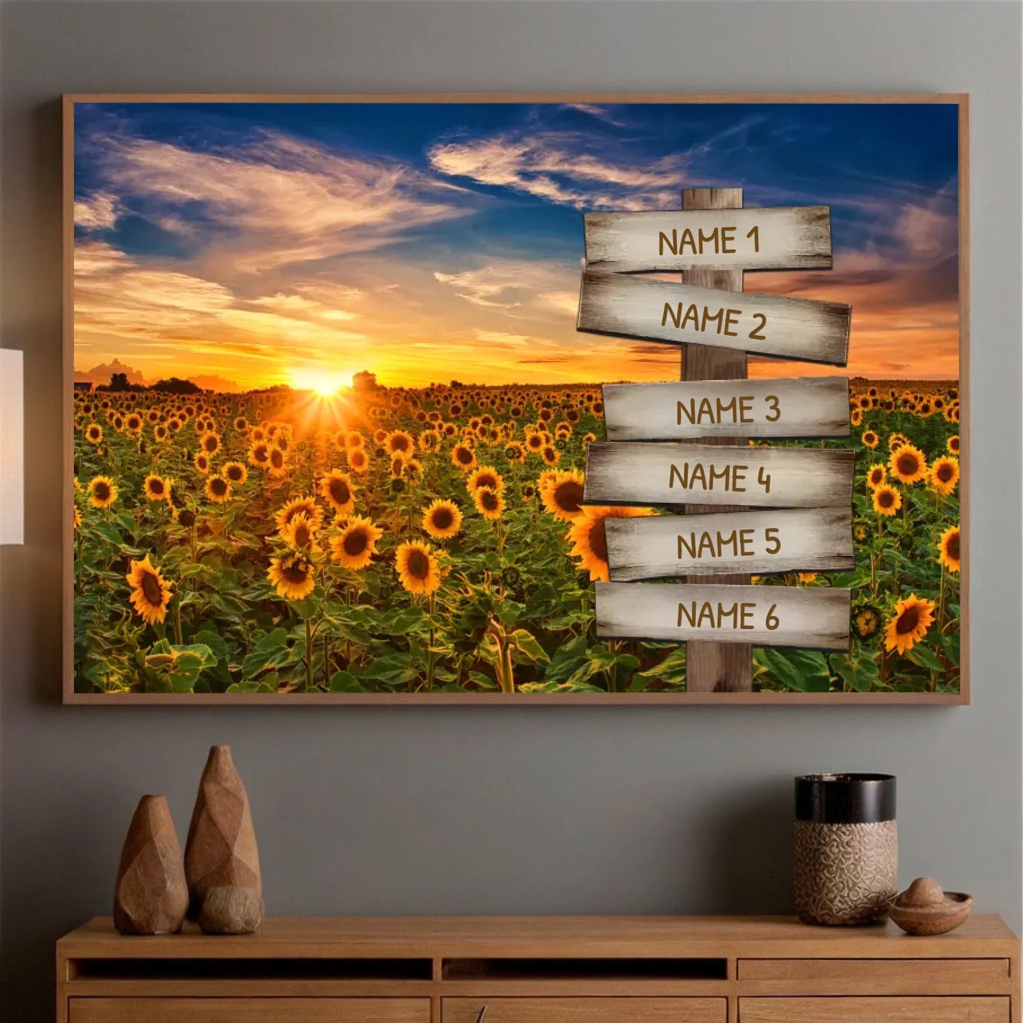 Custom Family Poster with Sunflowers – A Symbol of Unity and Joy - 89Prints