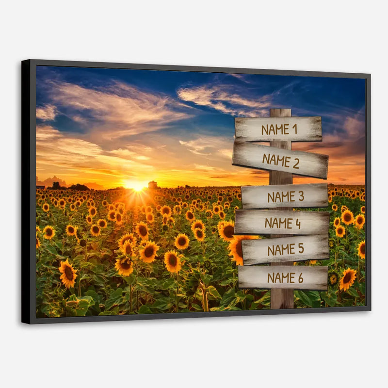 Custom Family Poster with Sunflowers – A Symbol of Unity and Joy - 89Prints