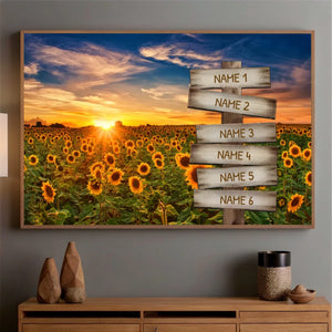 Custom Family Poster with Sunflowers – A Symbol of Unity and Joy - 89Prints