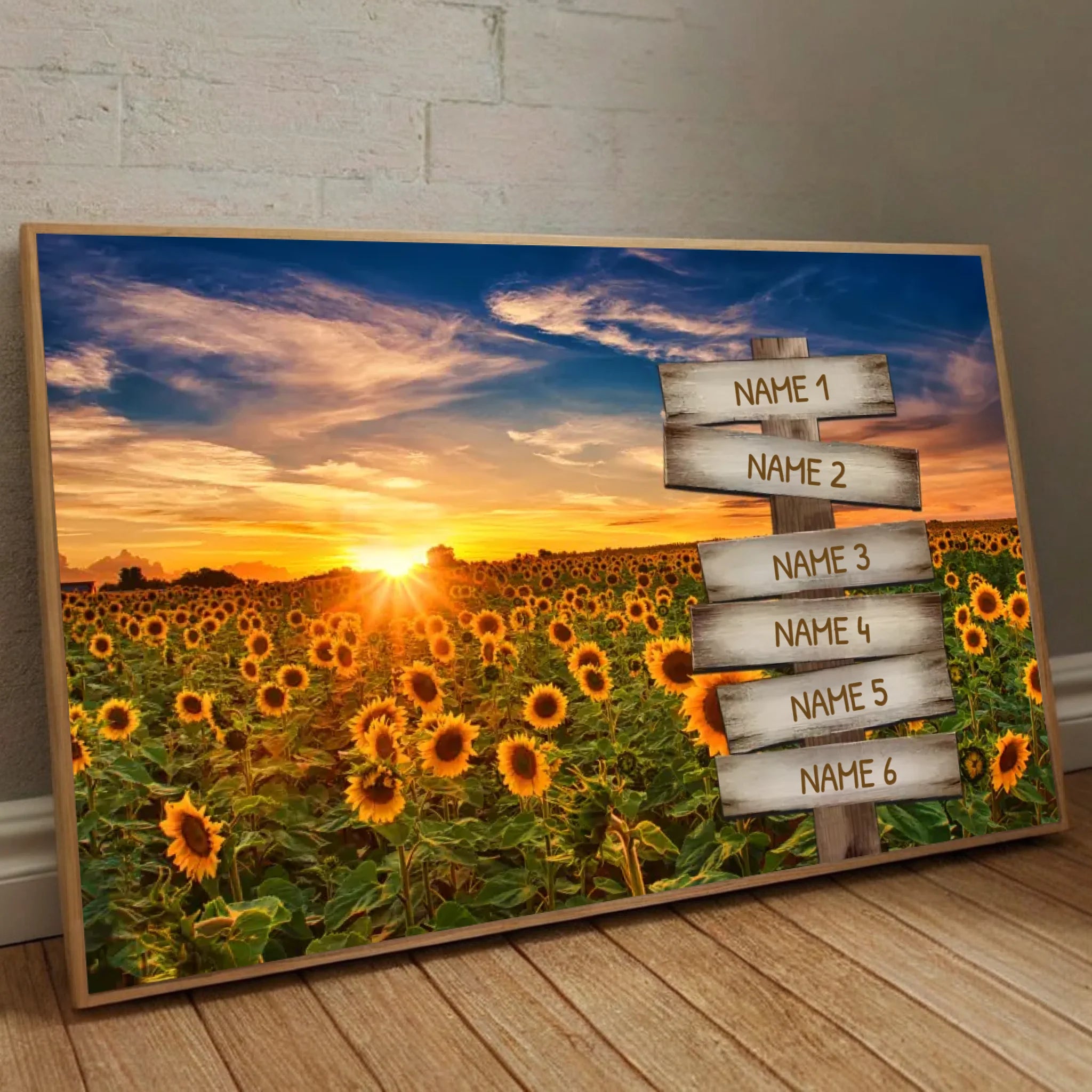 Custom Family Poster with Sunflowers – A Symbol of Unity and Joy - 89Prints