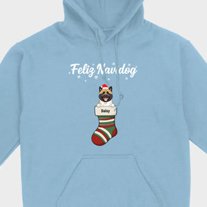Personalized Christmas Dog Shirt – Feliz Navidog Holiday Tee - 89Prints