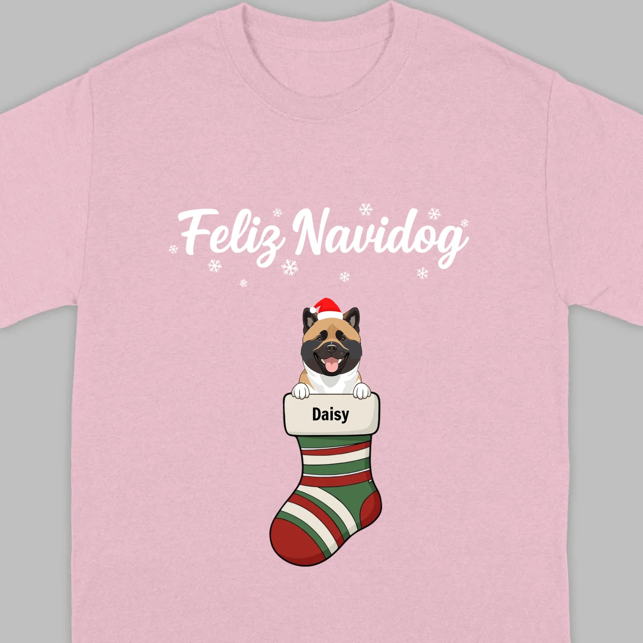 Personalized Christmas Dog Shirt – Feliz Navidog Holiday Tee - 89Prints