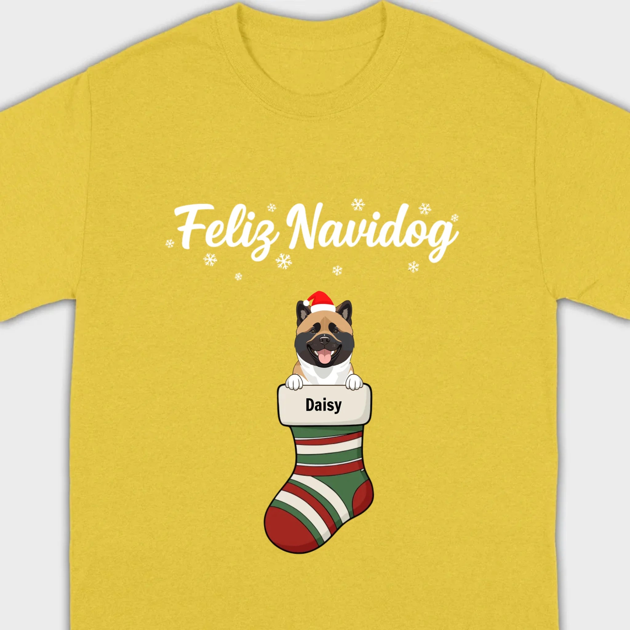 Personalized Christmas Dog Shirt – Feliz Navidog Holiday Tee - 89Prints