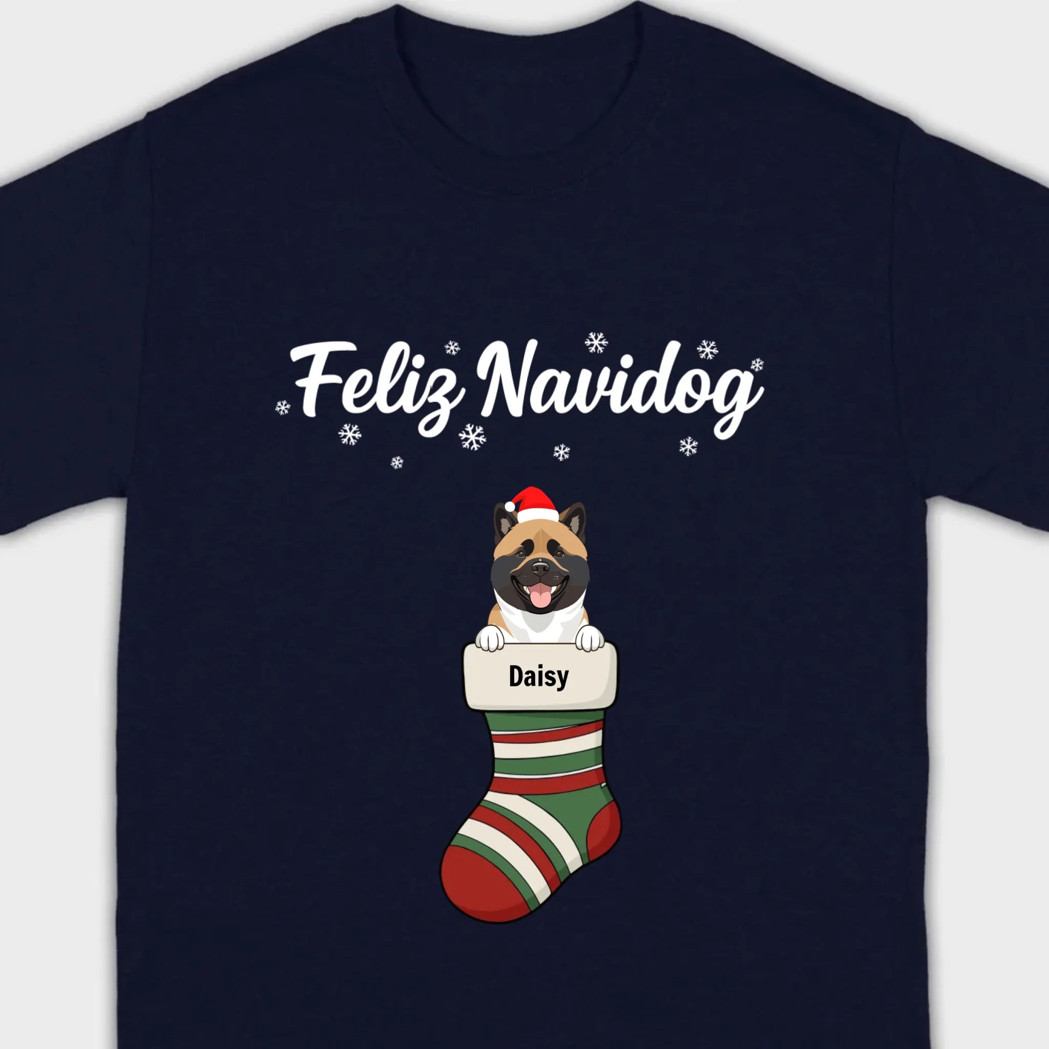Personalized Christmas Dog Shirt – Feliz Navidog Holiday Tee - 89Prints