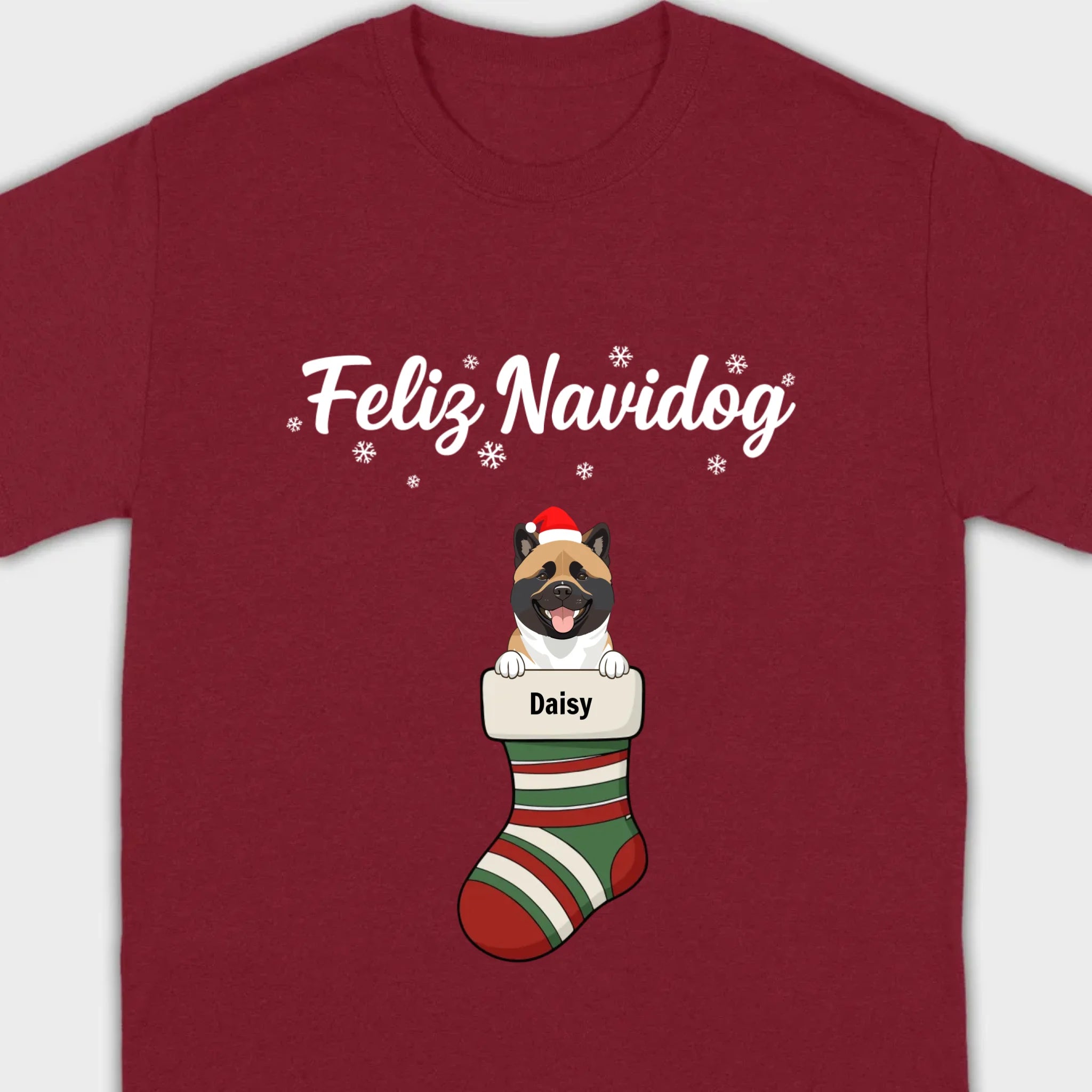 Personalized Christmas Dog Shirt – Feliz Navidog Holiday Tee - 89Prints