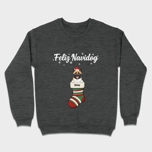 Personalized Christmas Dog Shirt – Feliz Navidog Holiday Tee - 89Prints