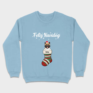 Personalized Christmas Dog Shirt – Feliz Navidog Holiday Tee - 89Prints