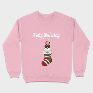 Personalized Christmas Dog Shirt – Feliz Navidog Holiday Tee - 89Prints