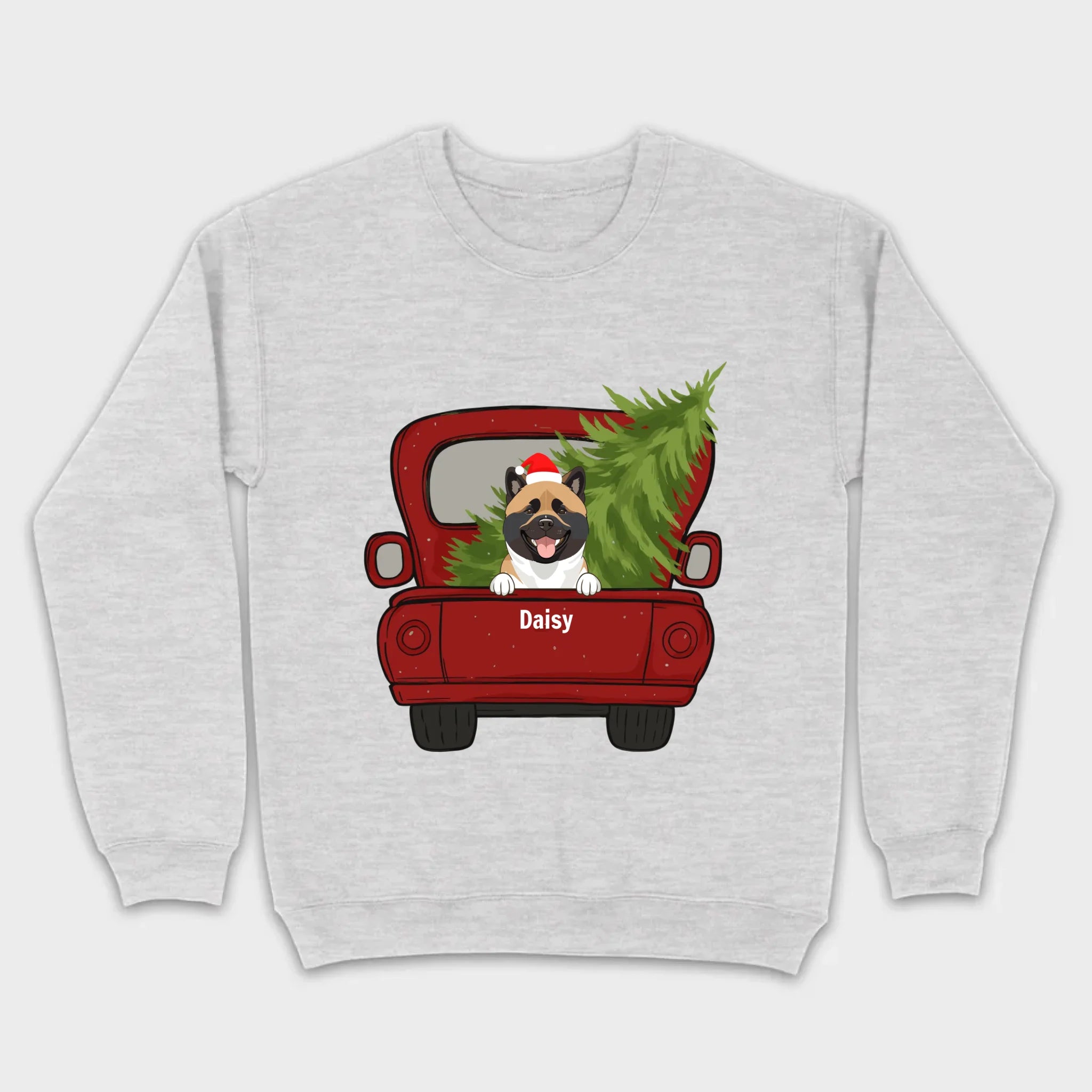 Christmas Dog Shirt – Cute Puppy in Red Truck with Christmas Tree - 89Prints
