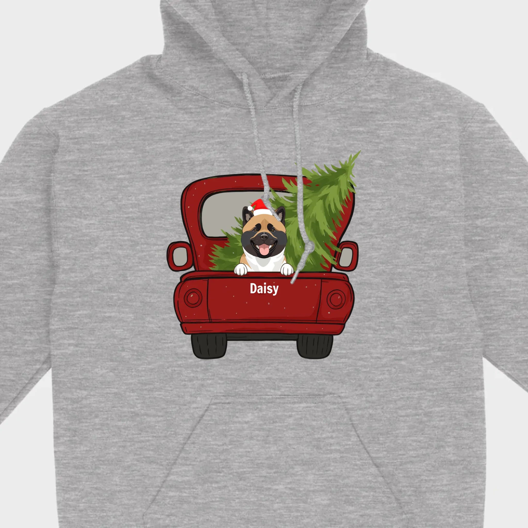 Christmas Dog Shirt – Cute Puppy in Red Truck with Christmas Tree - 89Prints