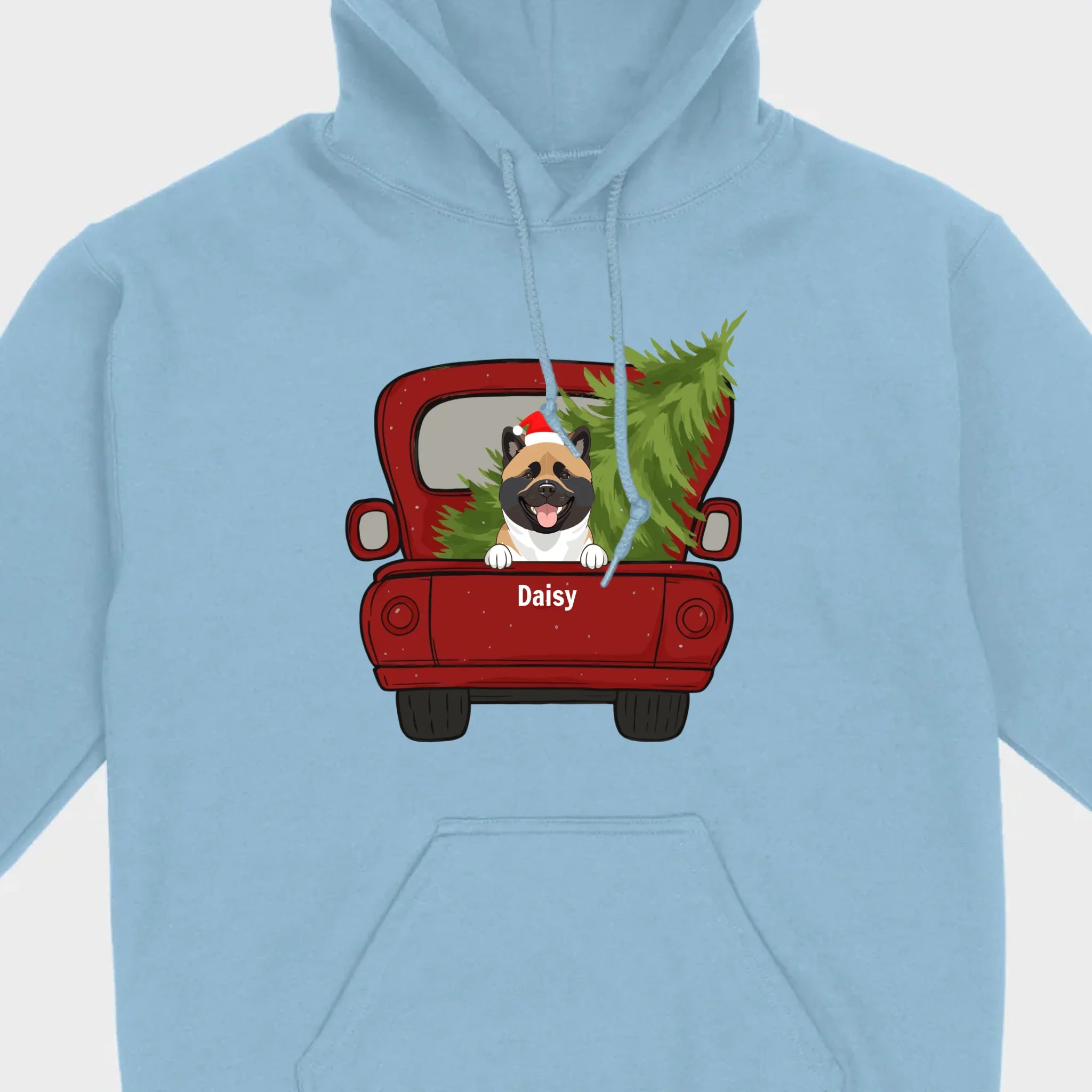 Christmas Dog Shirt – Cute Puppy in Red Truck with Christmas Tree - 89Prints
