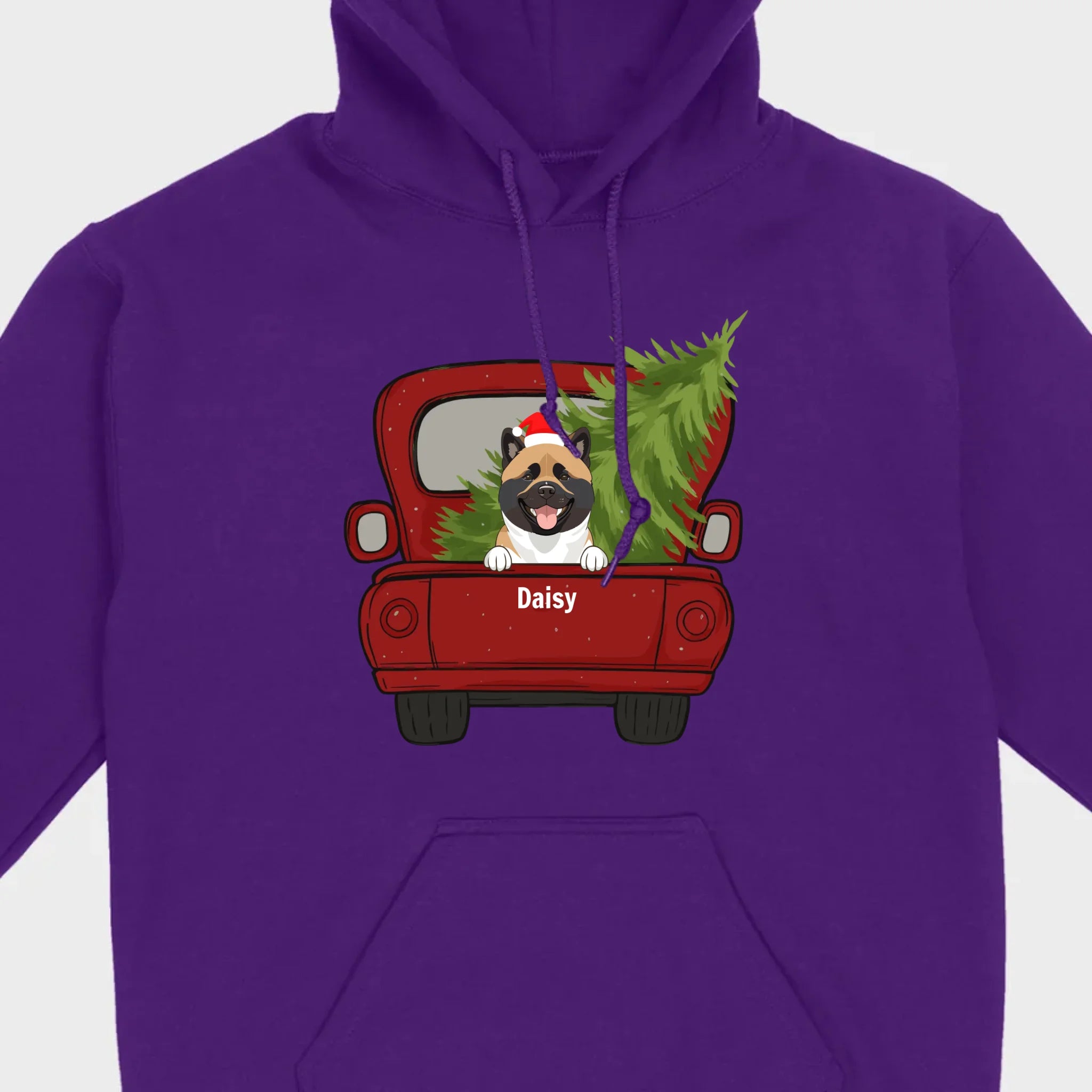 Christmas Dog Shirt – Cute Puppy in Red Truck with Christmas Tree - 89Prints