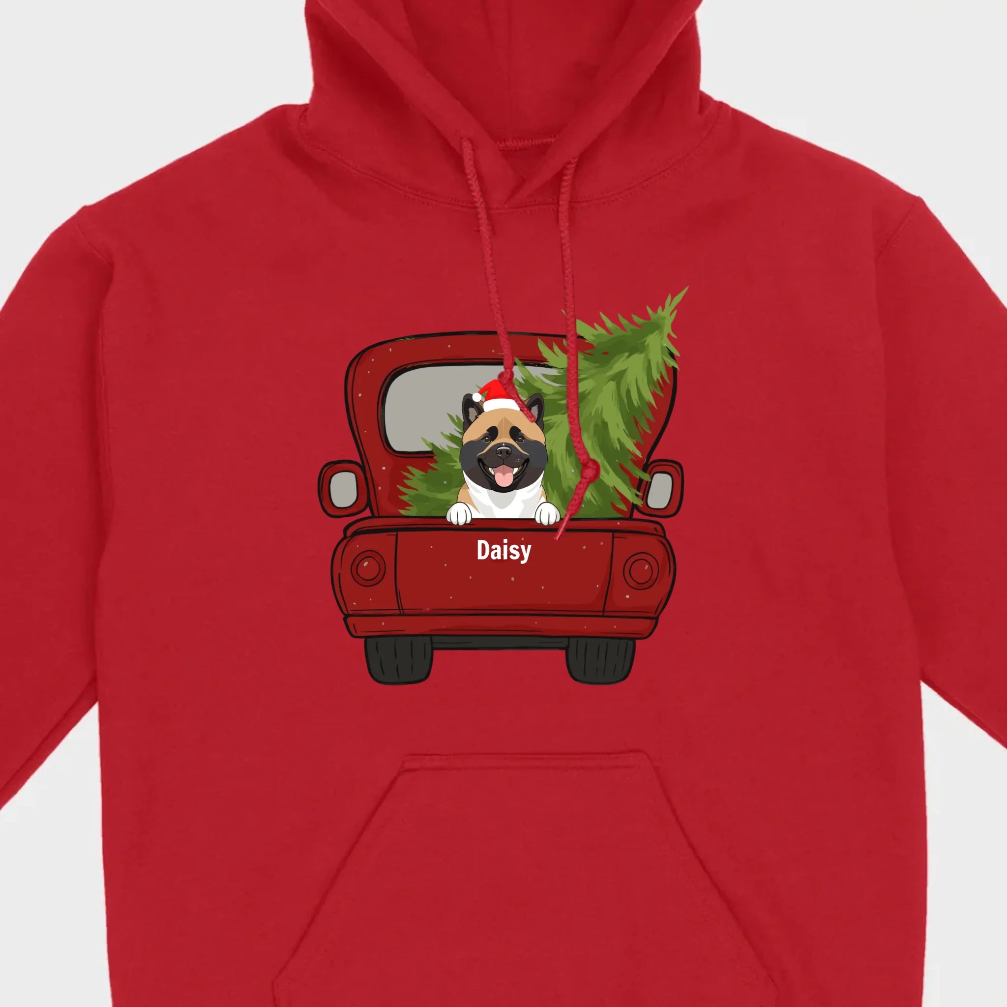 Christmas Dog Shirt – Cute Puppy in Red Truck with Christmas Tree - 89Prints