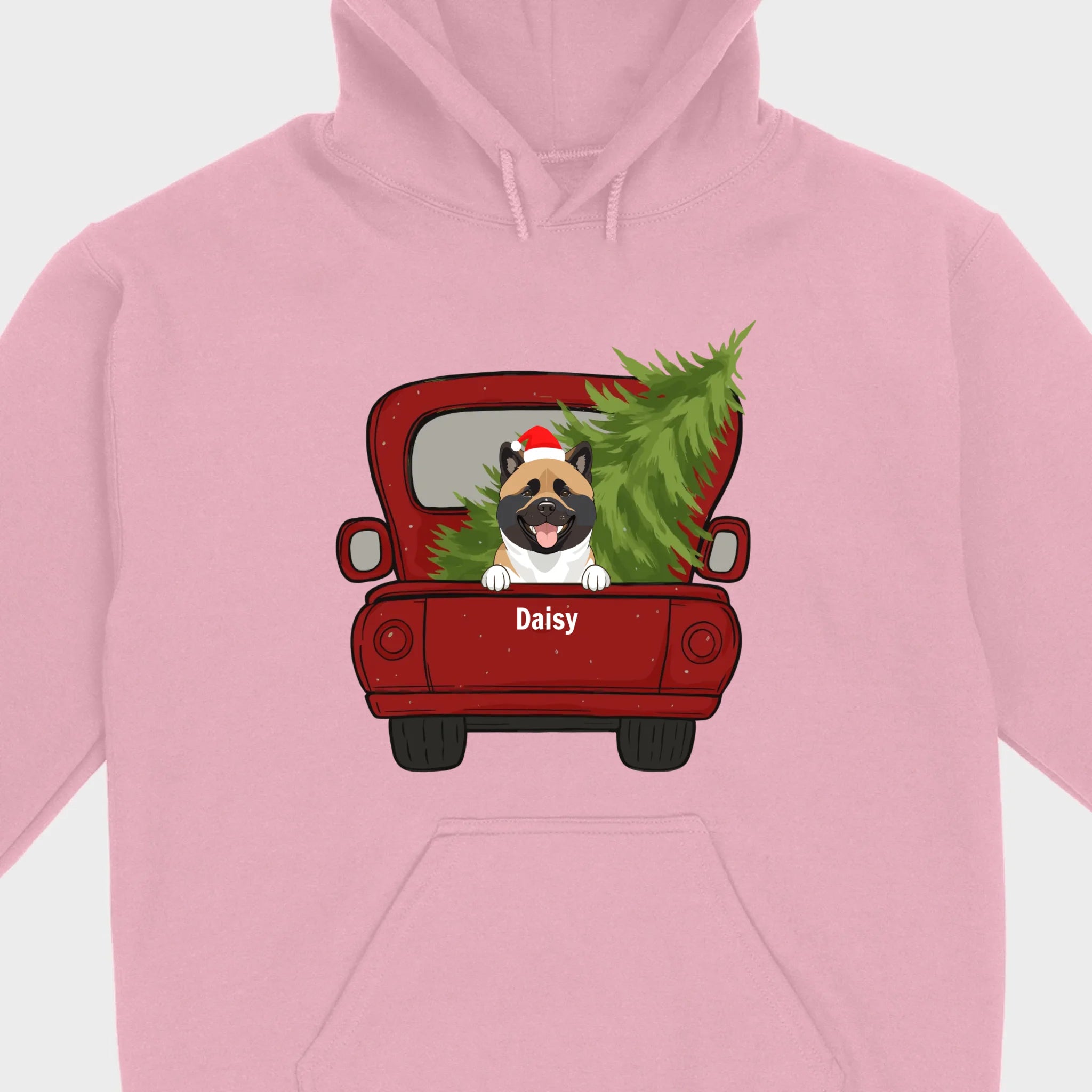Christmas Dog Shirt – Cute Puppy in Red Truck with Christmas Tree - 89Prints
