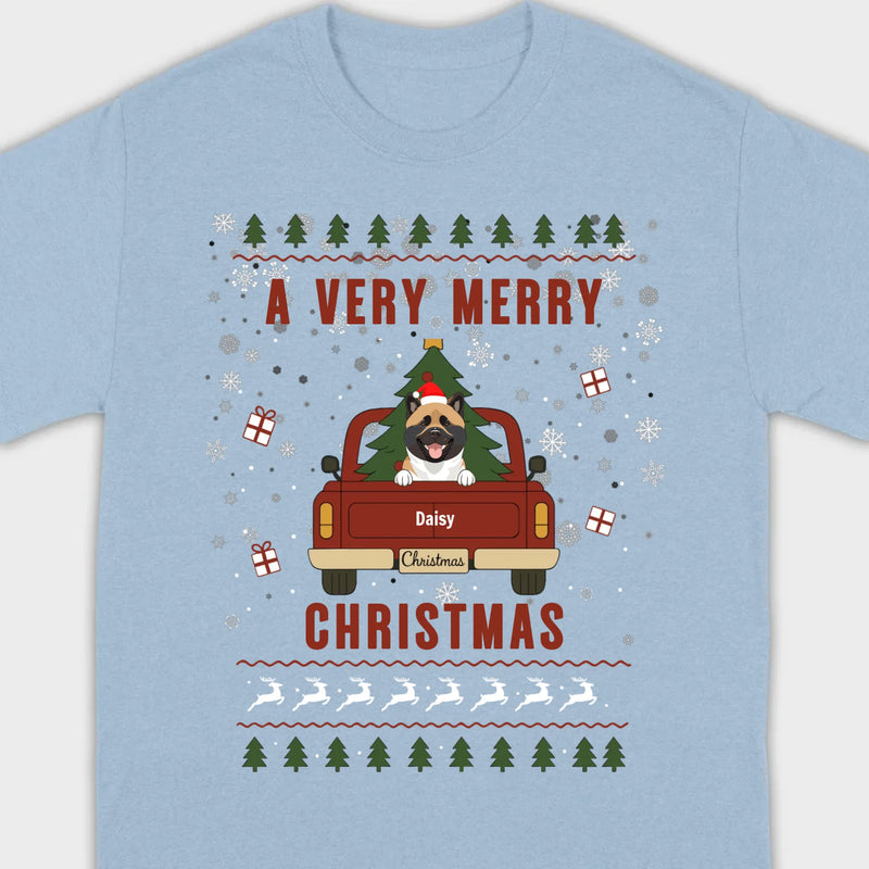 Dog Lover Christmas Tee – A Very Merry Christmas with Your Pup - 89Prints