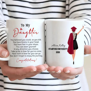 To My Daughter Mug – Fun Personalized Graduation Mug of Joy & New Beginnings | 89Prints